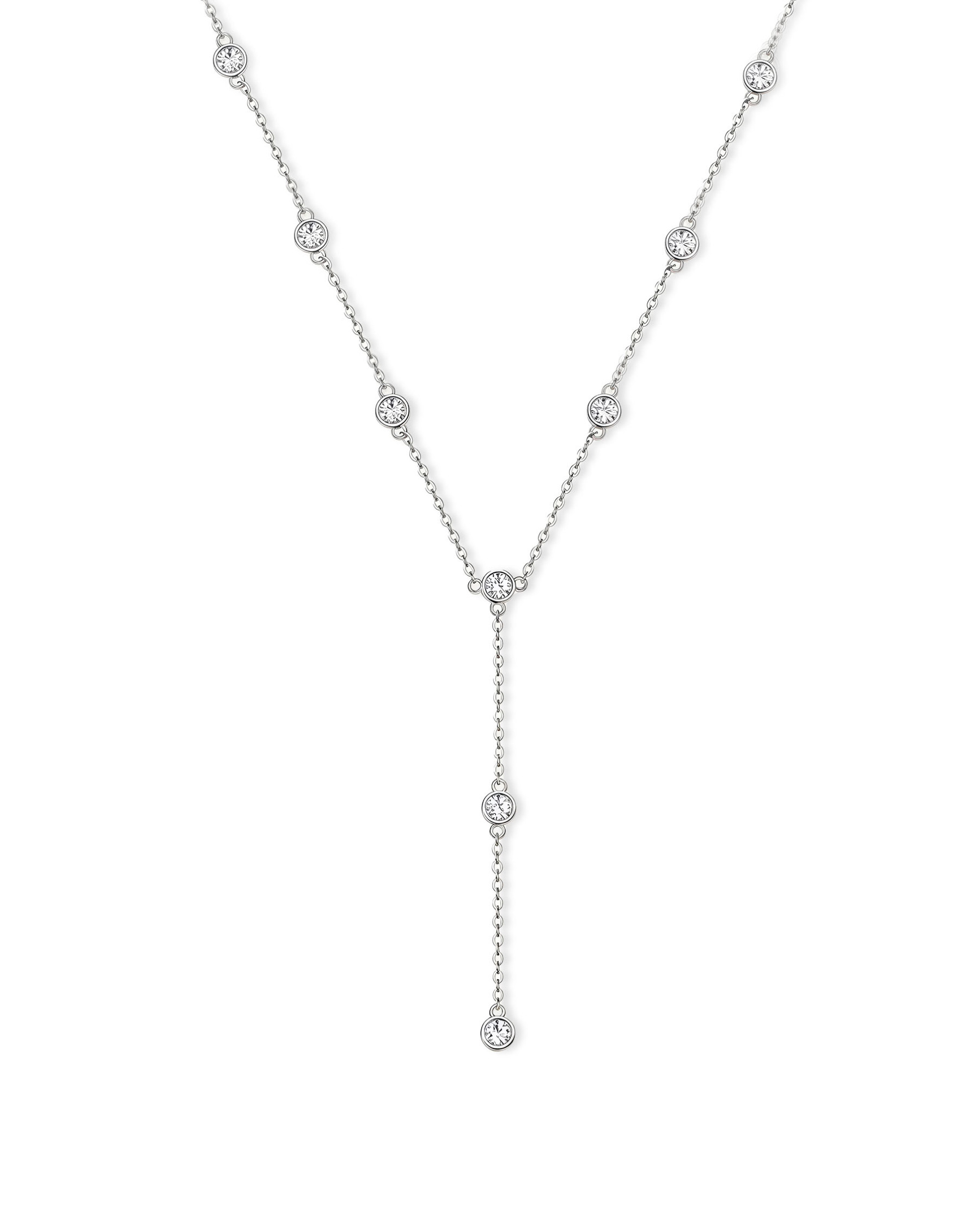 Aurora Fall – Y Shaped Diamond Pendant Necklace