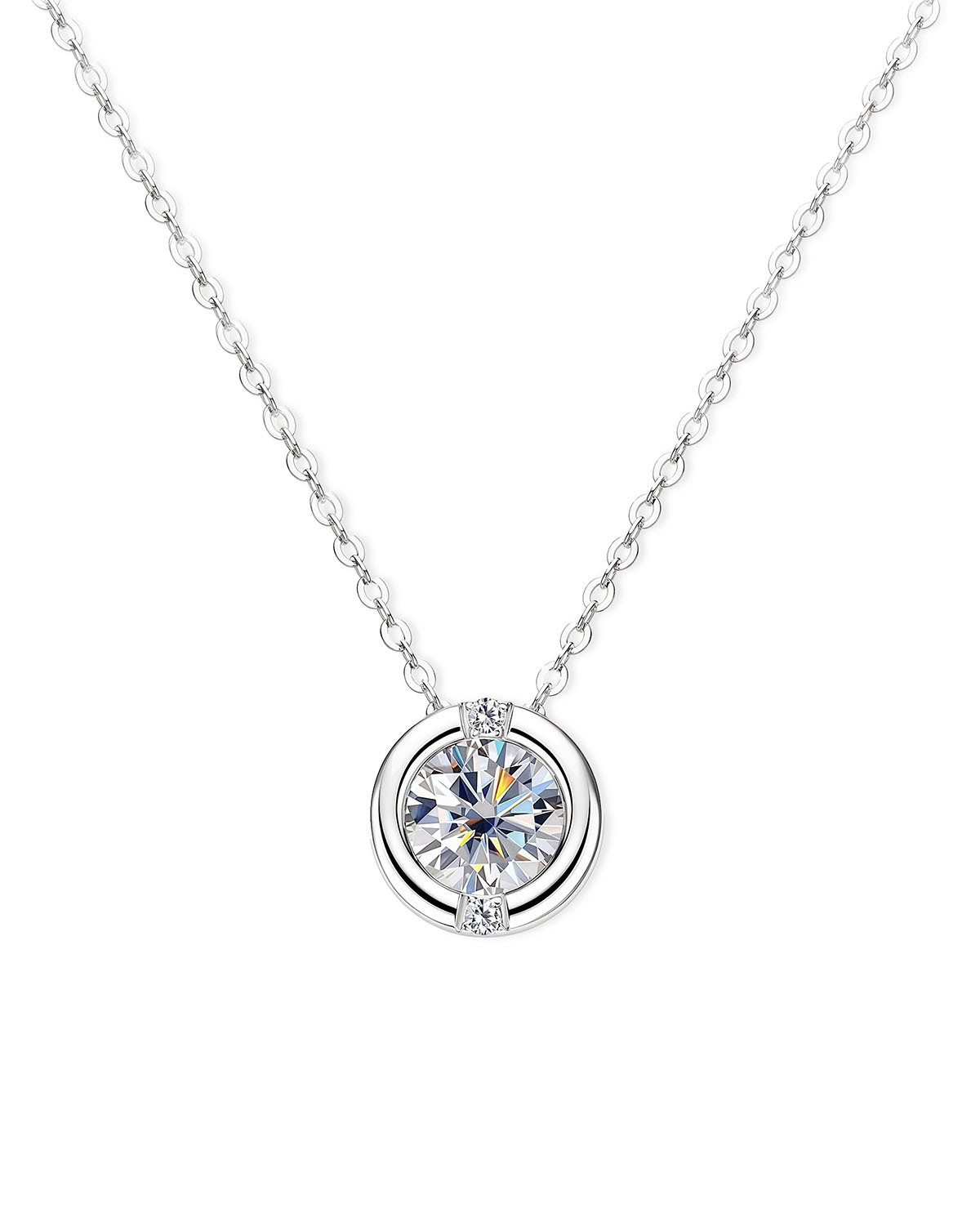 Gold Diamond Necklace | 1-Carat Halo Design Opreshyne