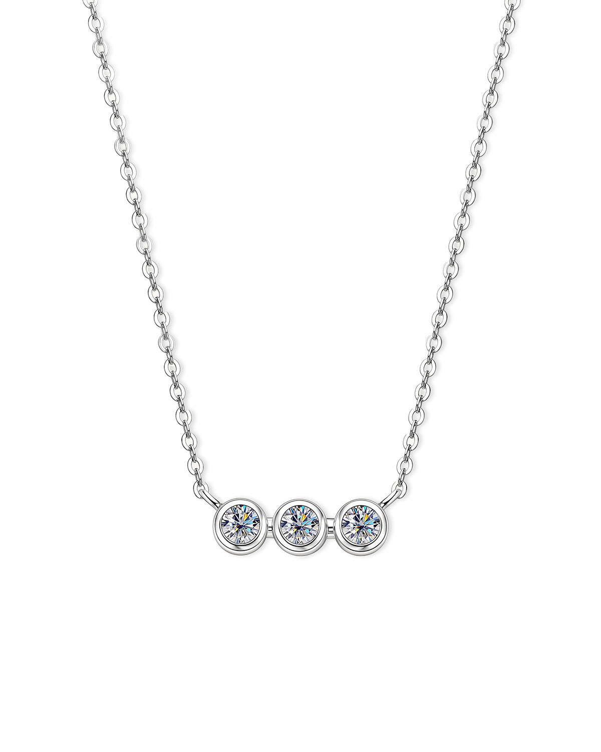 Celine Trio – Minimalist Three Diamond Necklace