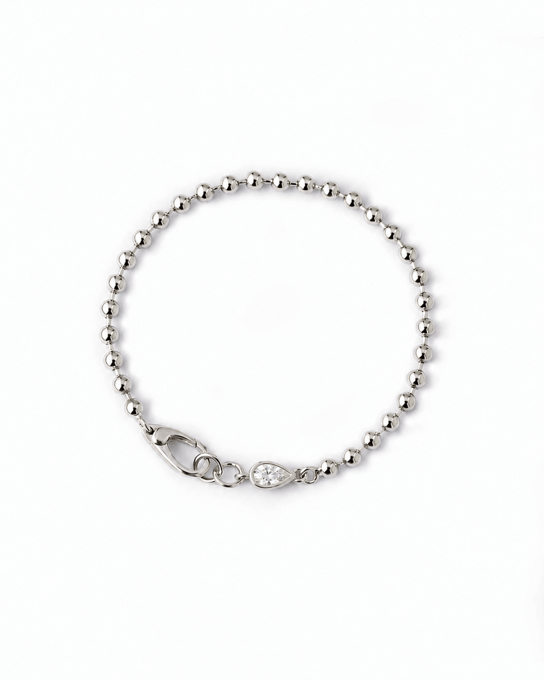 Solenne Bezel Diamond Bead Bracelet