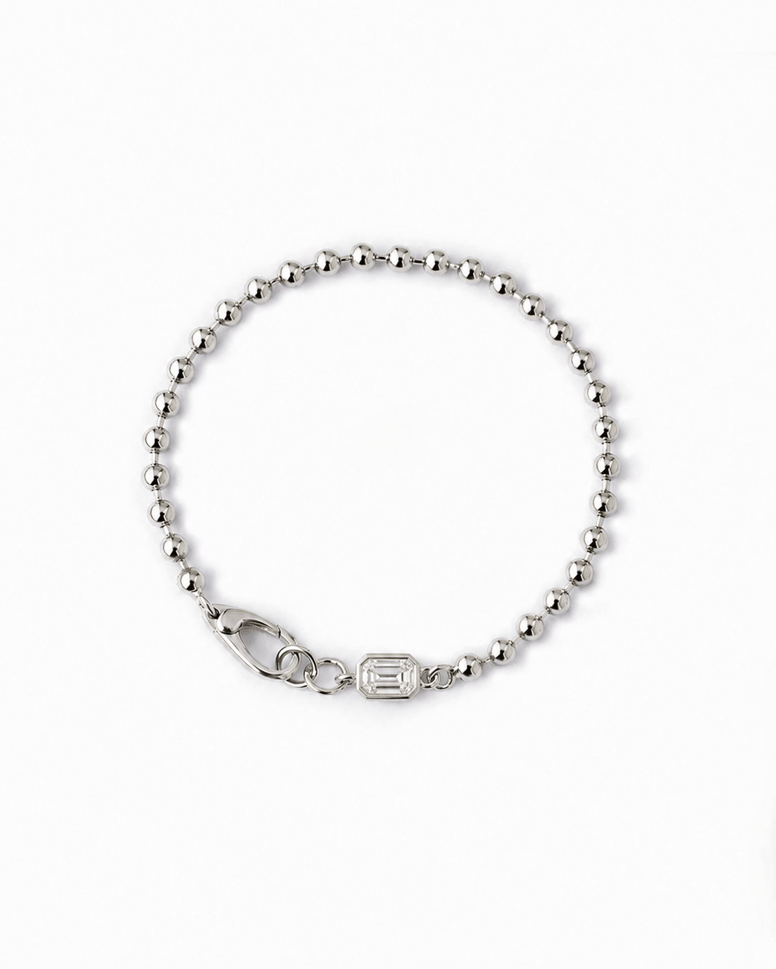 Solenne Bezel Diamond Bead Bracelet