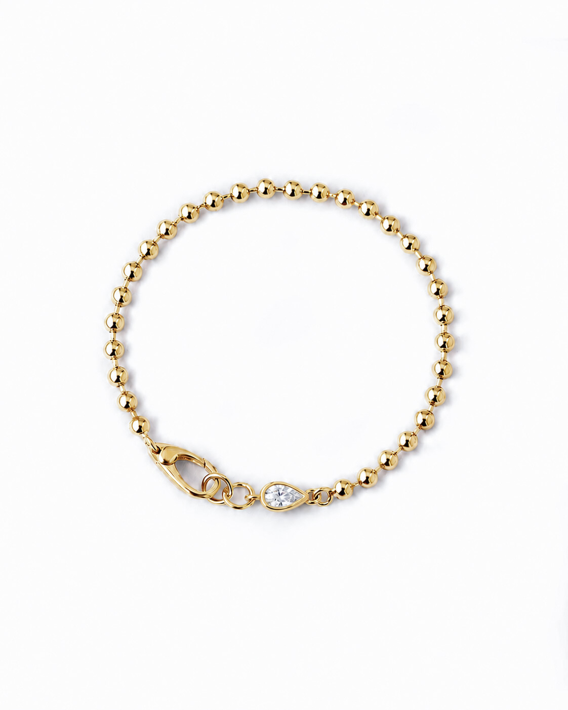 Solenne Bezel Diamond Bead Bracelet