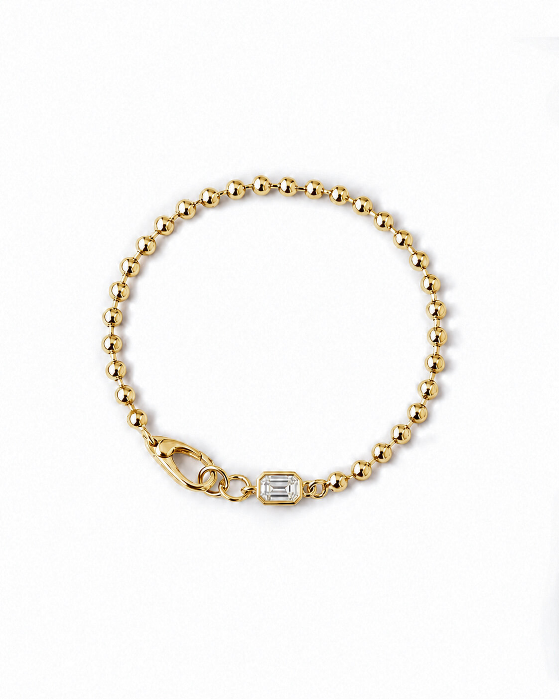 Solenne Bezel Diamond Bead Bracelet
