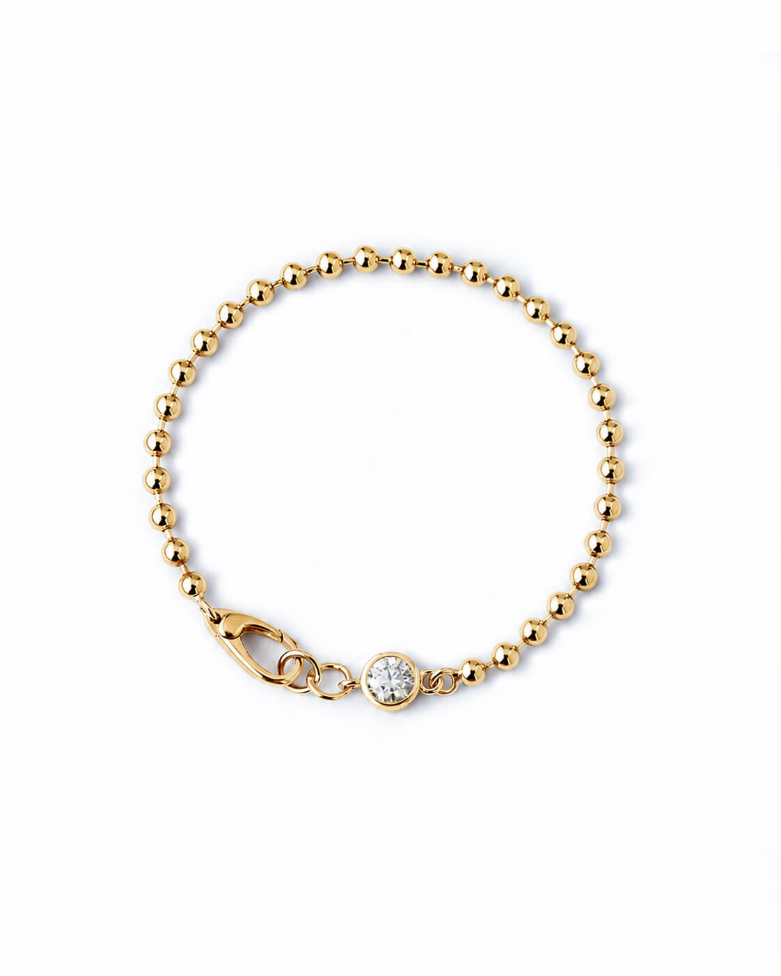 Solenne Bezel Diamond Bead Bracelet