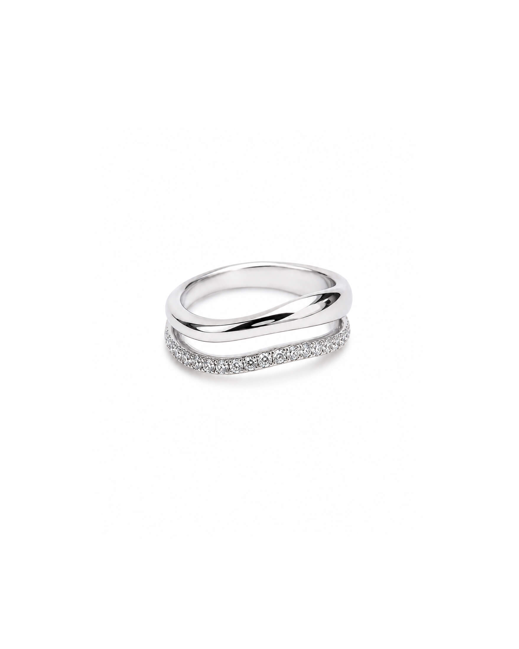 Virelle Wave Diamond Double Ring