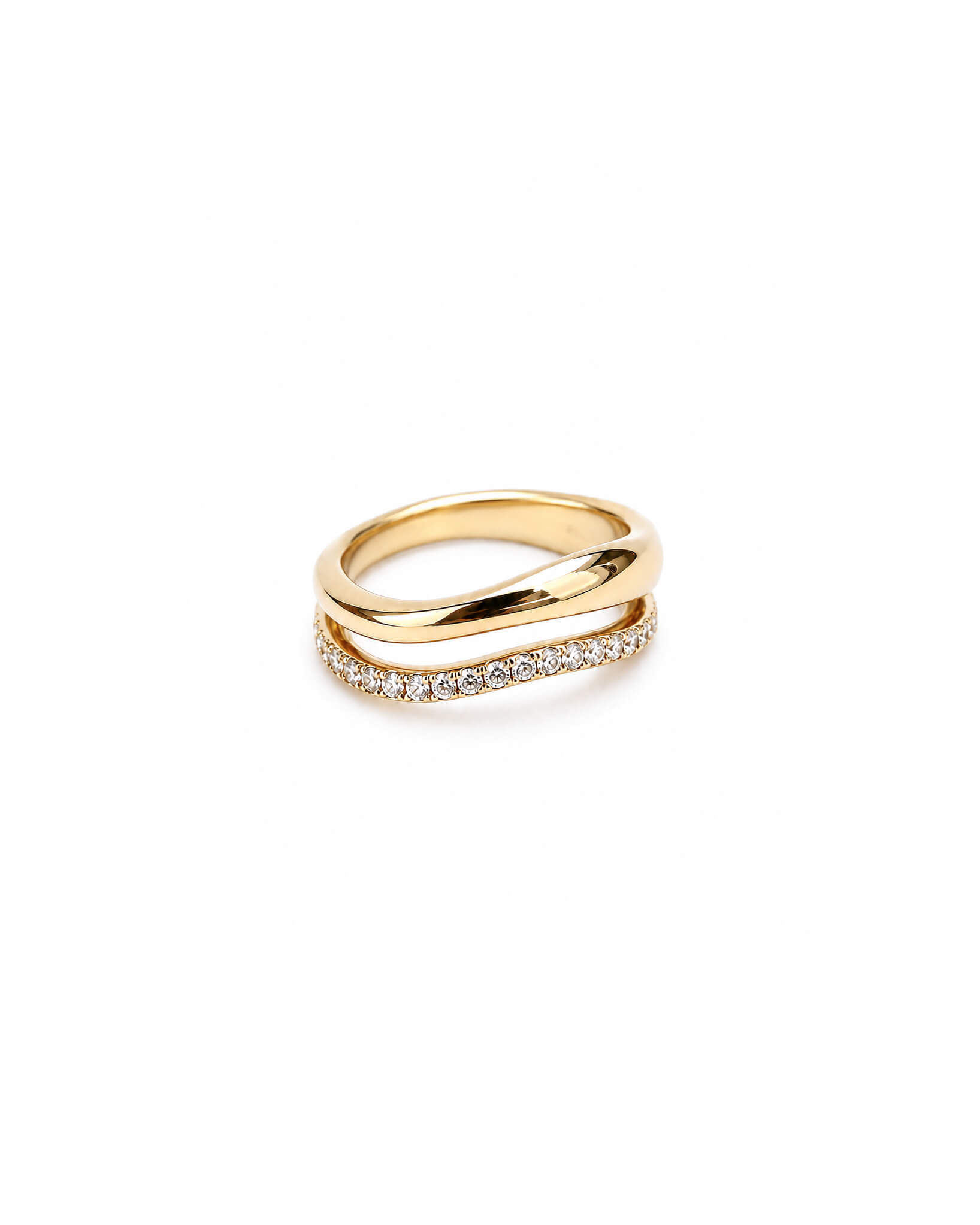 Virelle Wave Diamond Double Ring