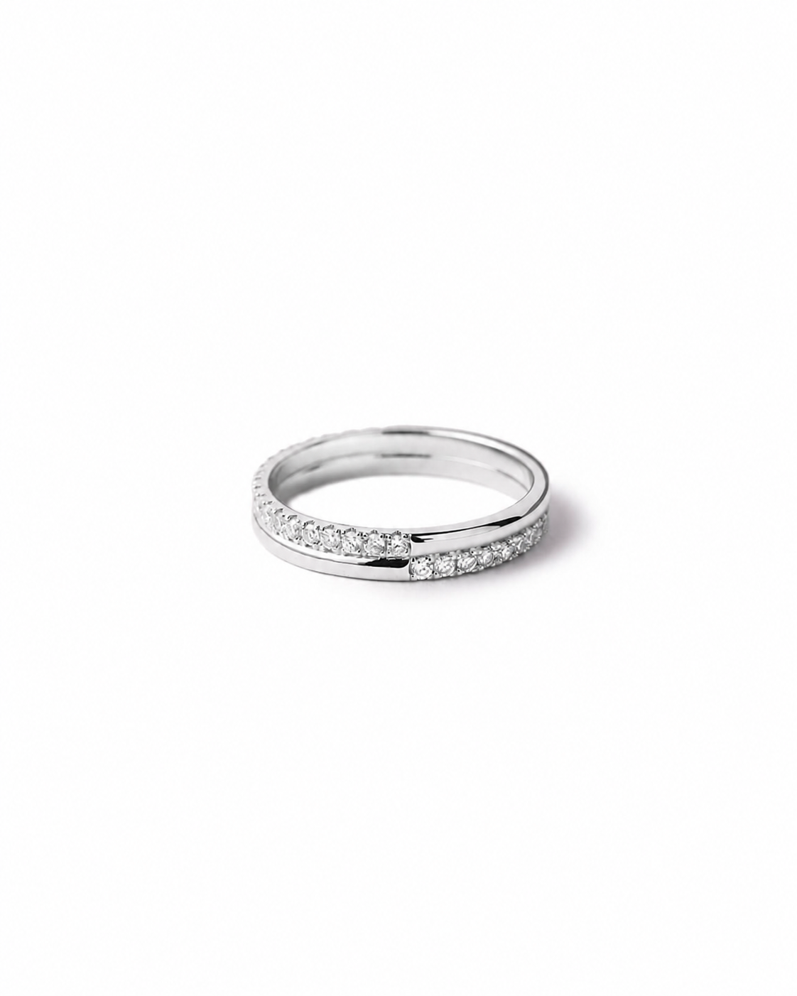 Zarelle Offset Pavé Diamond Ring
