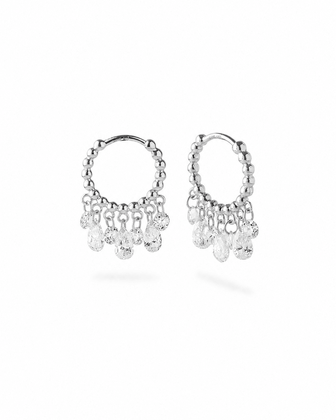 Elaris Pear Fringe Diamond Hoop Earrings