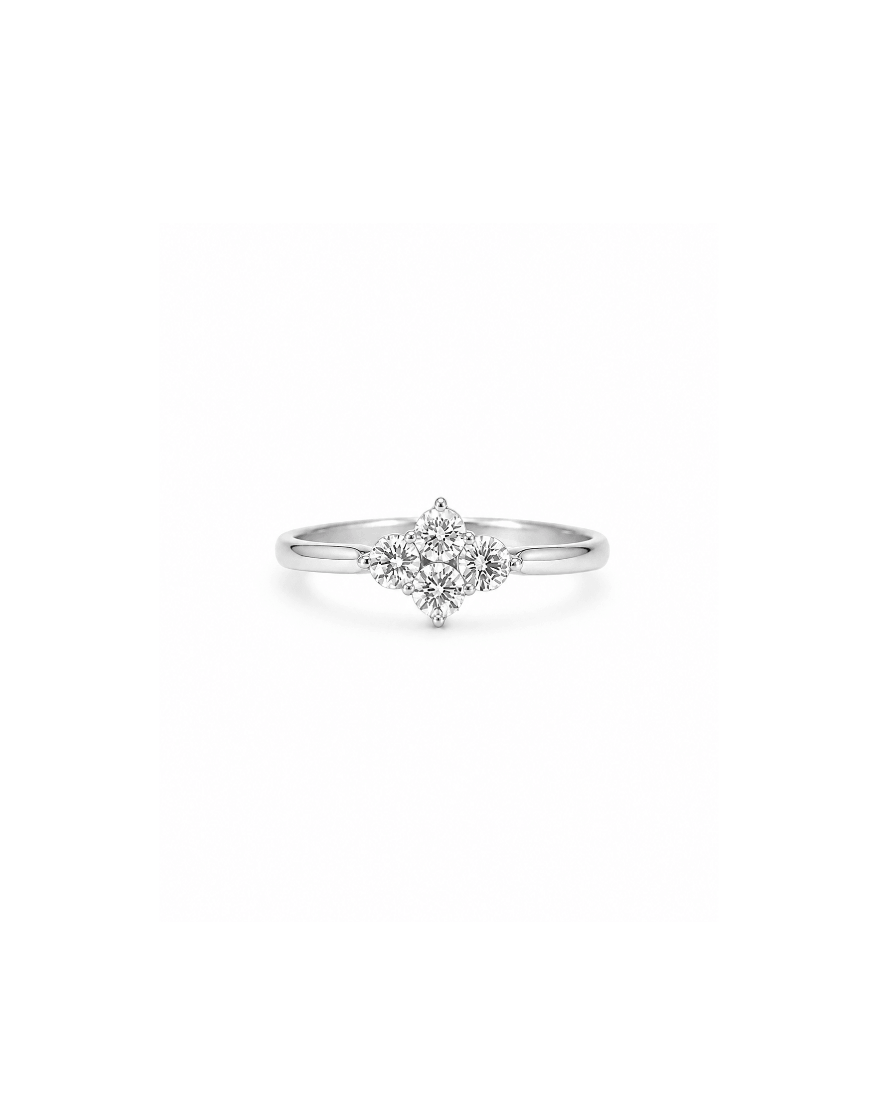 Avelune Quad Round Diamond Cluster Ring