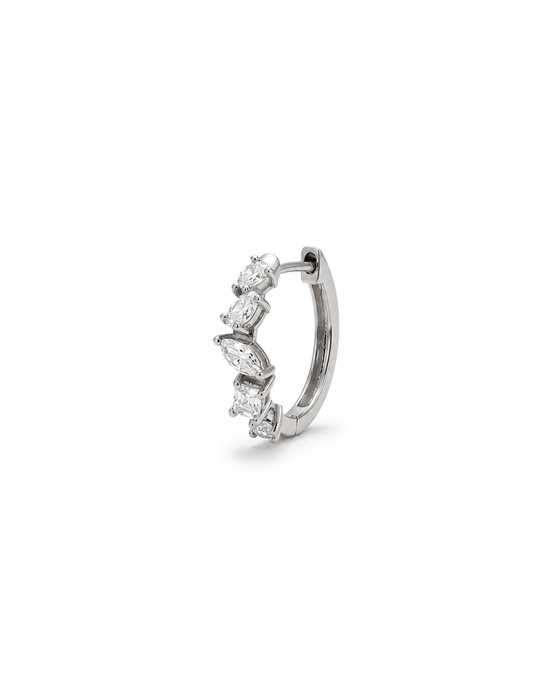 Norevia Mixed Cut Lab Diamond Hoop Earrings