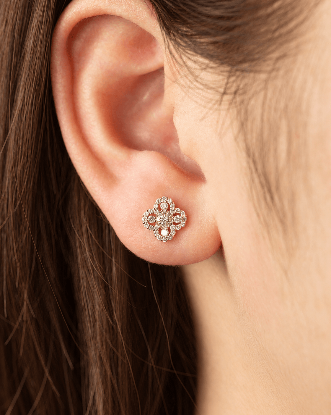Fiorenne Petal Lab Diamond Stud Earrings
