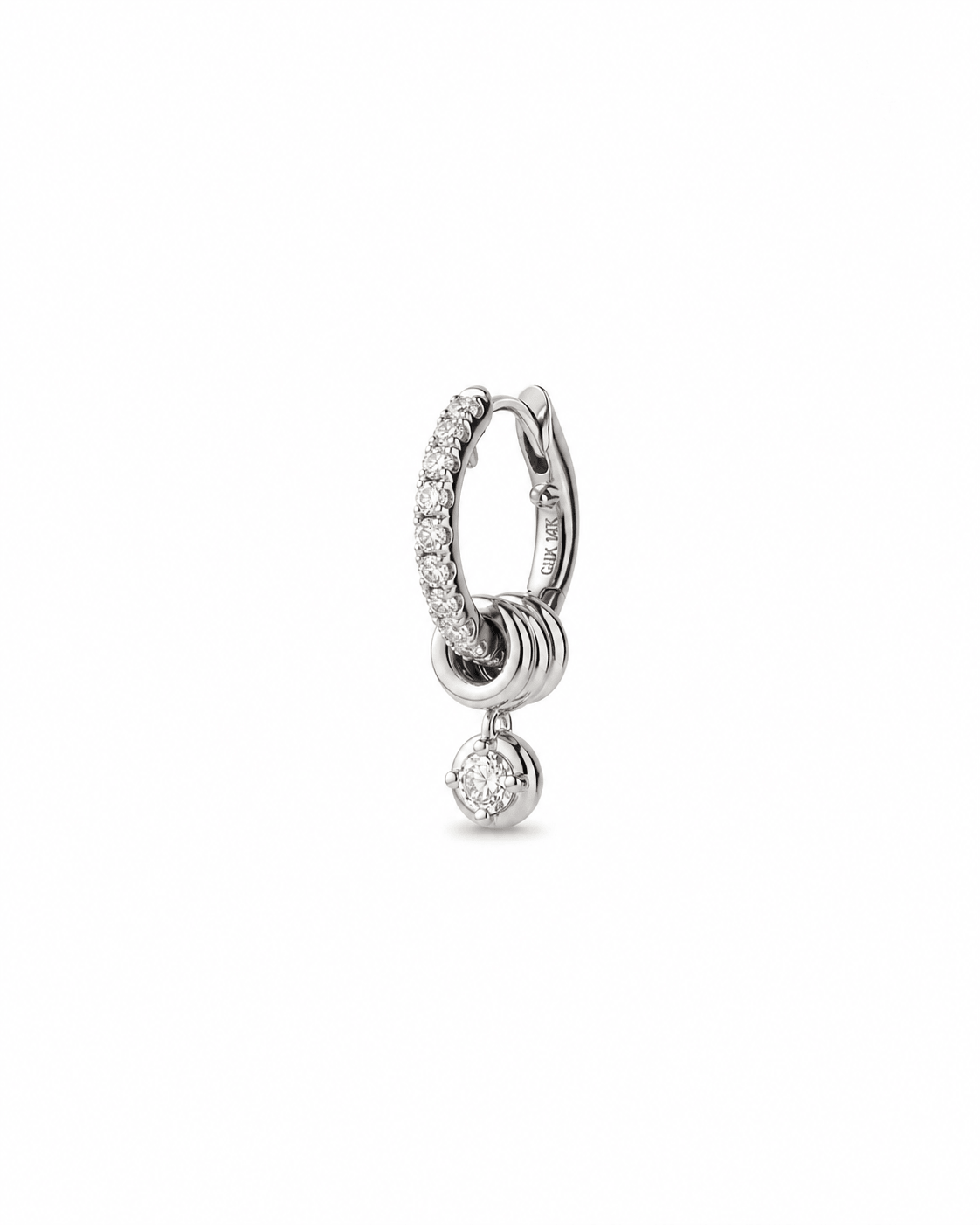 Orlisse Triple Loop Diamond Drop Huggie Earrings