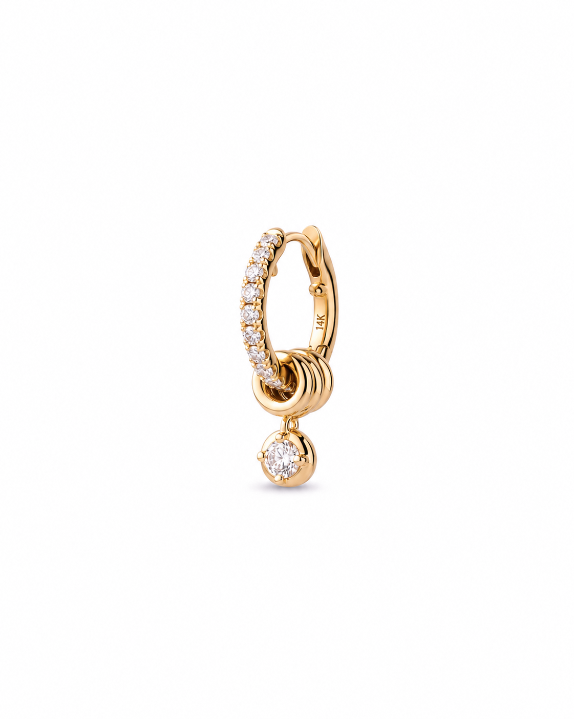 Orlisse Triple Loop Diamond Drop Huggie Earrings