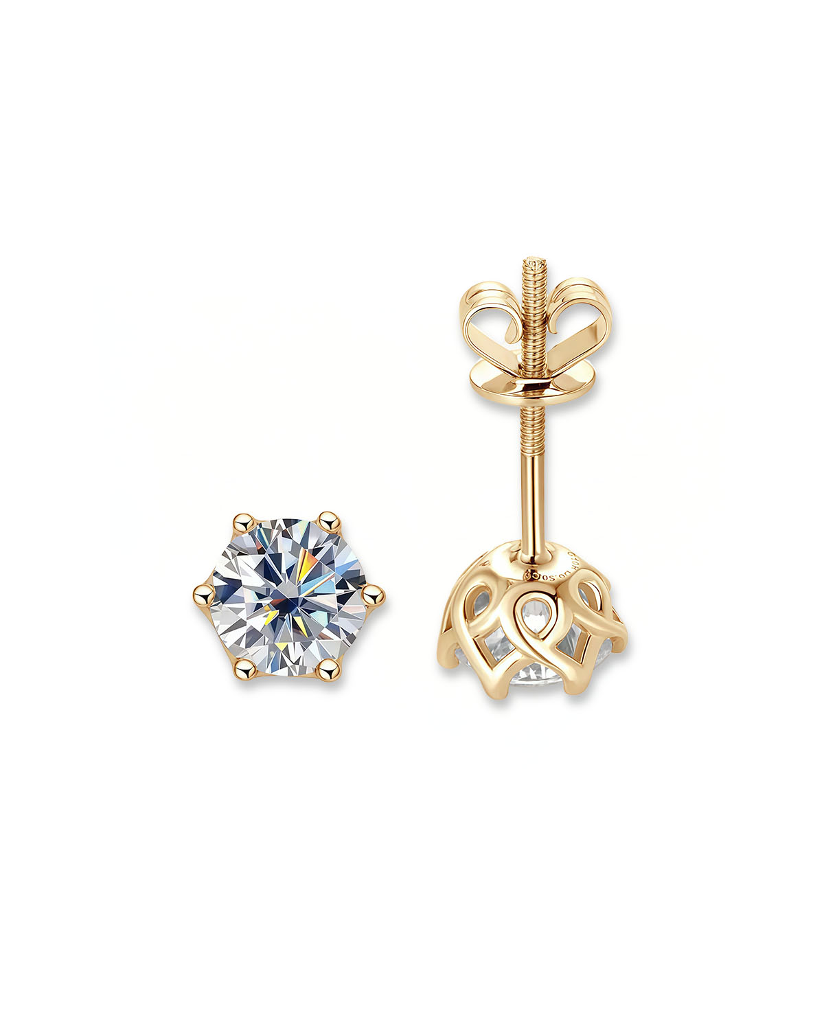 Eterna Legacy - 6 Prong Solitaire Diamond Earrings