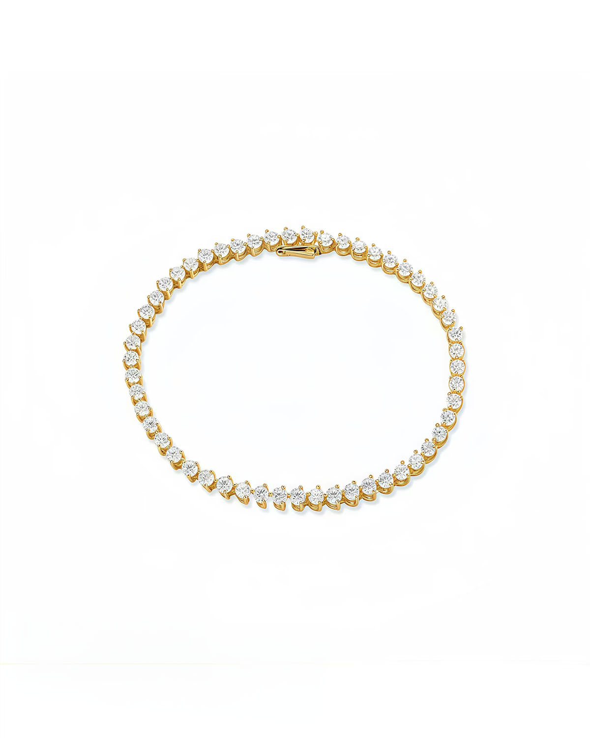 Classic Gold and Diamond Tennis Bracelet 2.7mm-Opreshyne