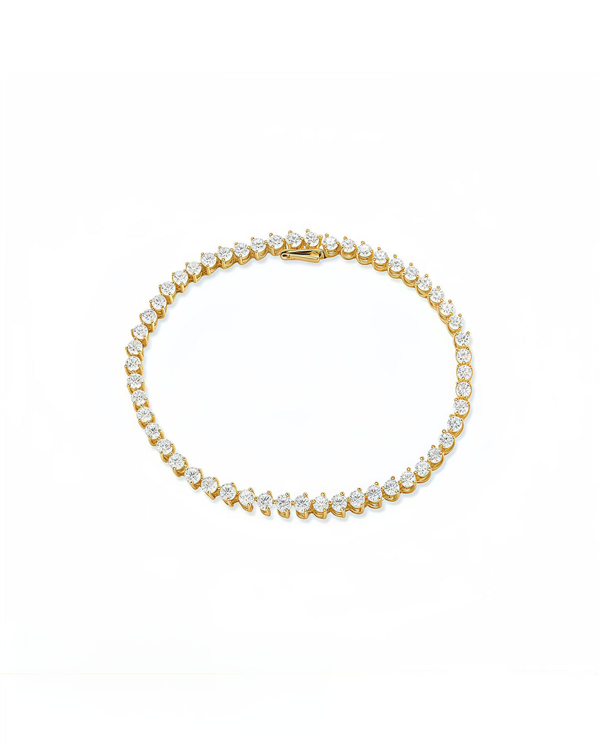 Classic Gold and Diamond Tennis Bracelet 2.7mm-Opreshyne