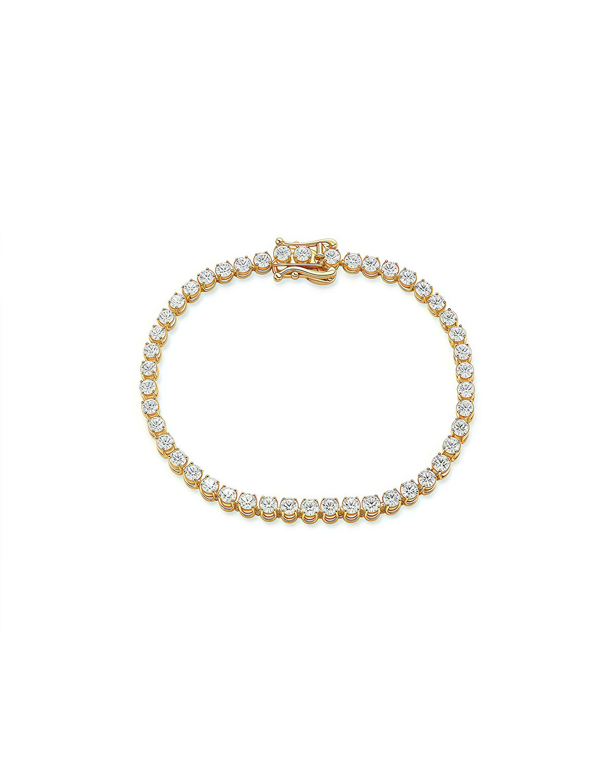 Classic Gold and Diamond Tennis Bracelet 3mm-Opreshyne