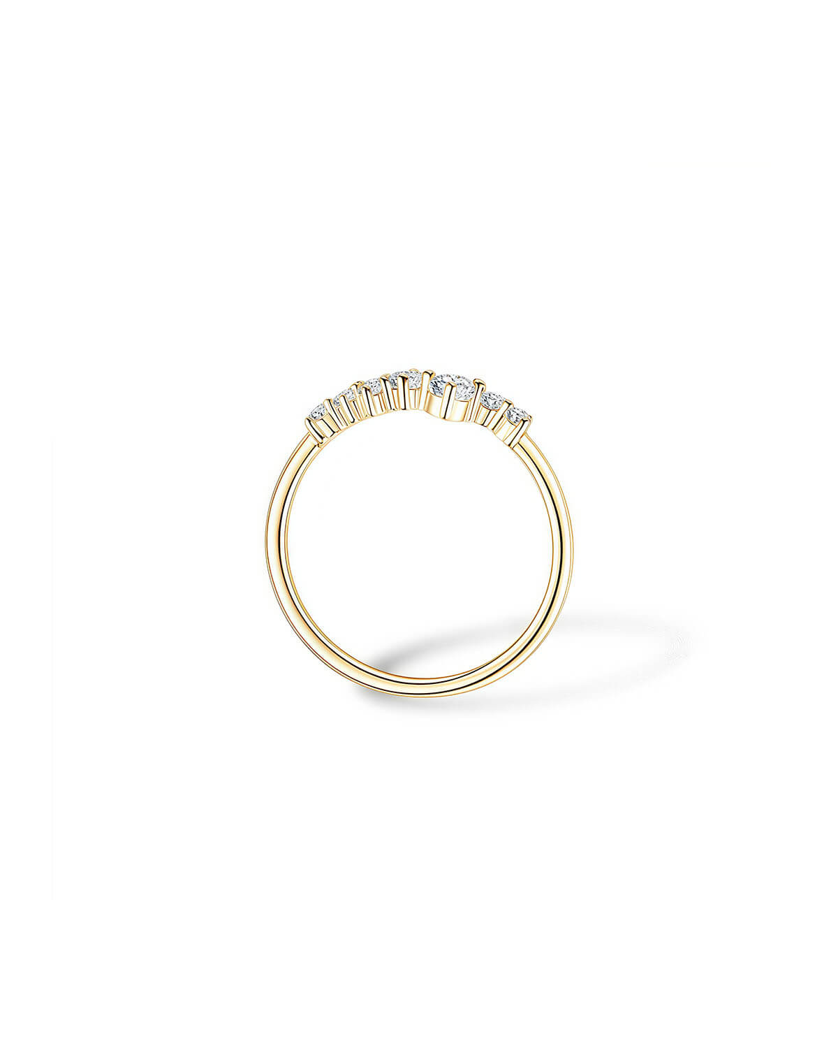Cluster Diamond Ring 14K Gold On Silver-Opreshyne