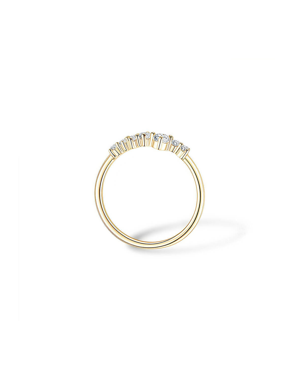 Cluster Diamond Ring 14K Gold On Silver-Opreshyne