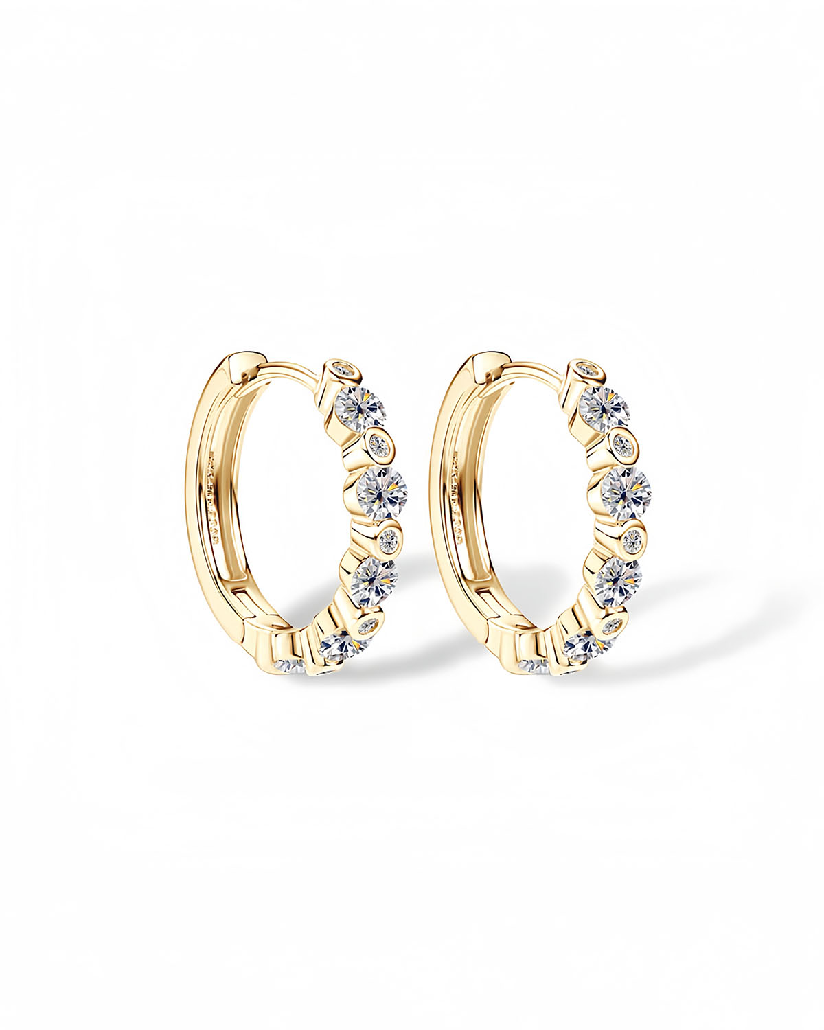 Dazzling 14K Gold Diamond Earrings with Moissanite-Opreshyne