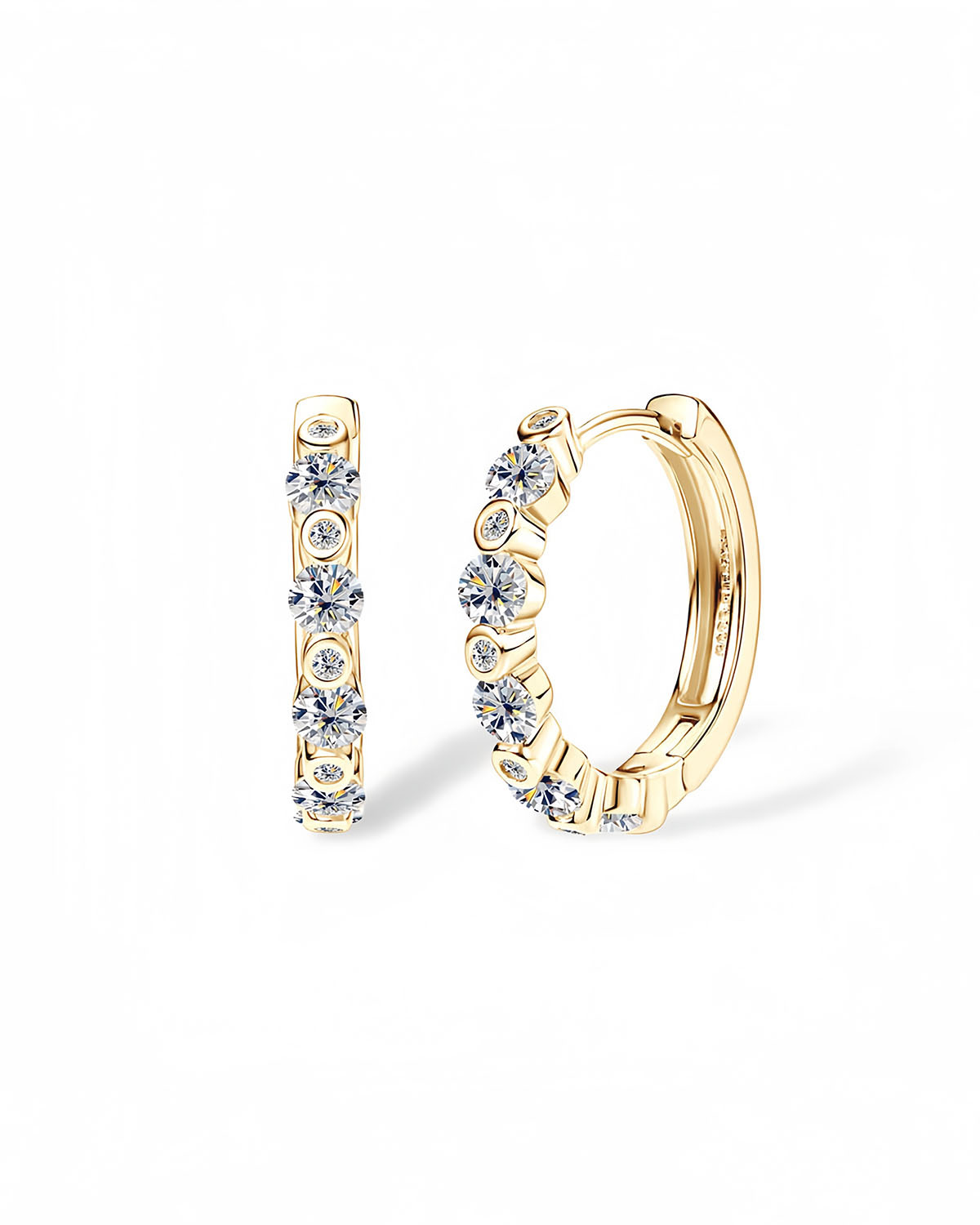 Dazzling 14K Gold Diamond Earrings with Moissanite-Opreshyne