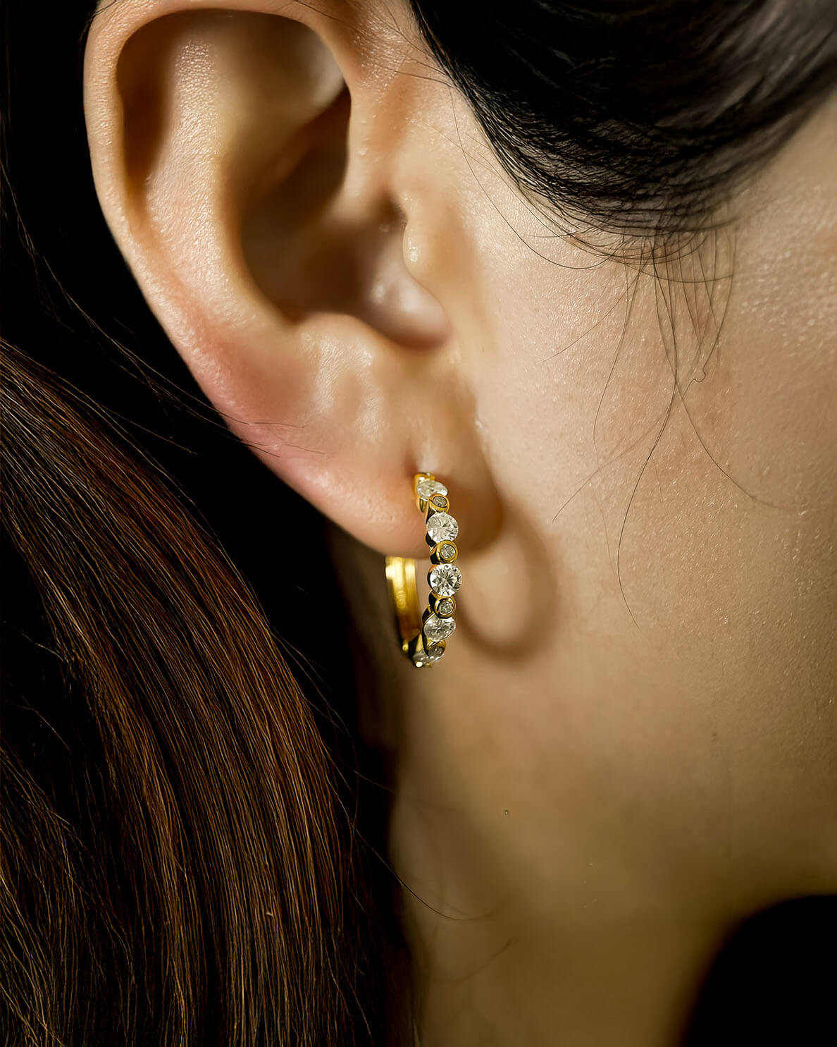 Dazzling 14K Gold Diamond Earrings with Moissanite-Opreshyne