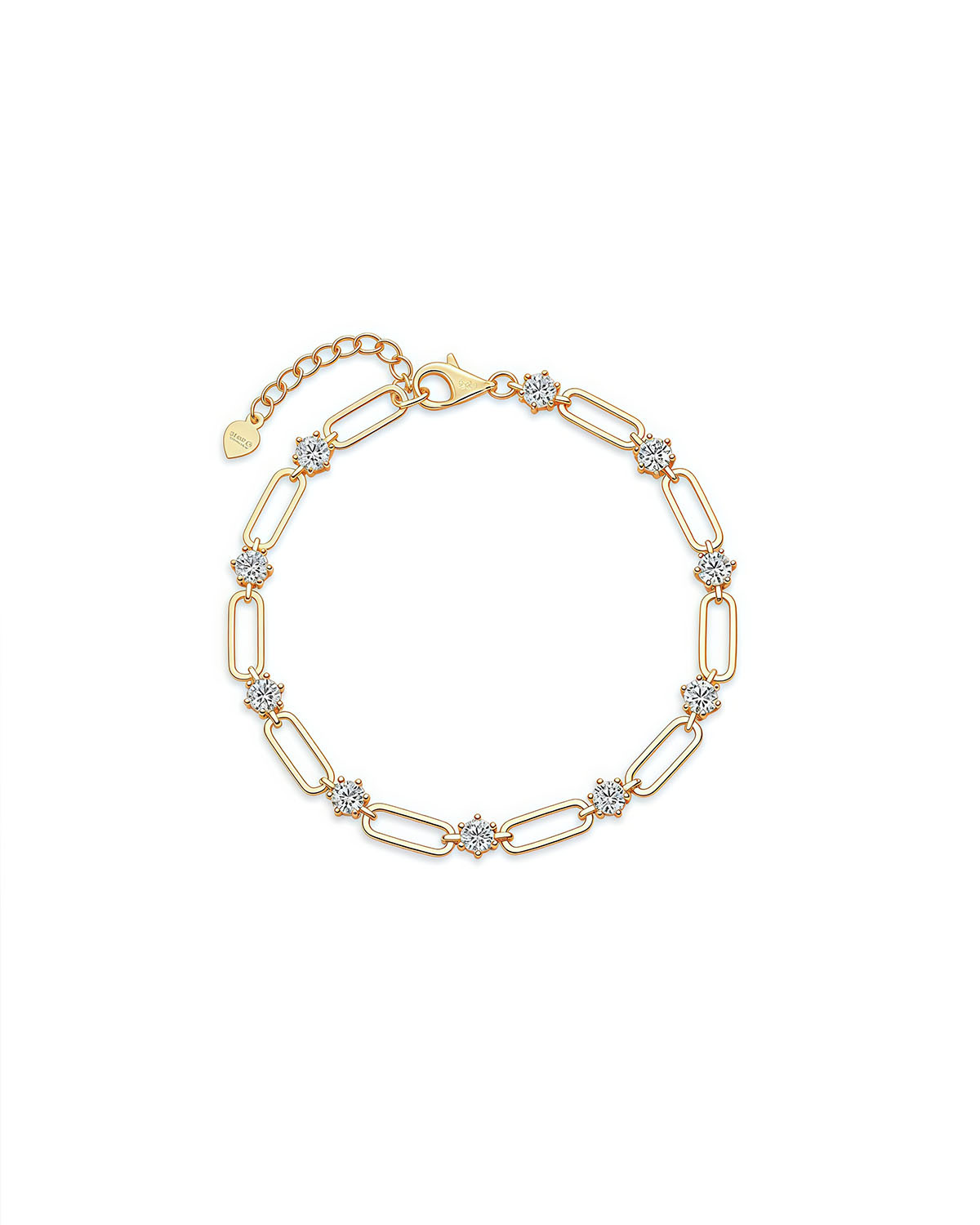 Delicate Moissanite Diamond Chain Bracelet in 14K Gold-Opreshyne