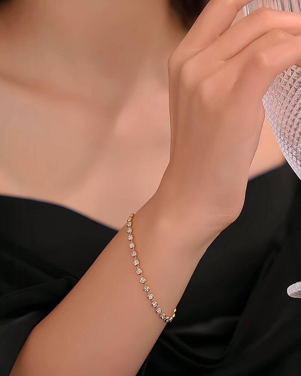 Vela Diamond Bezel Bracelet