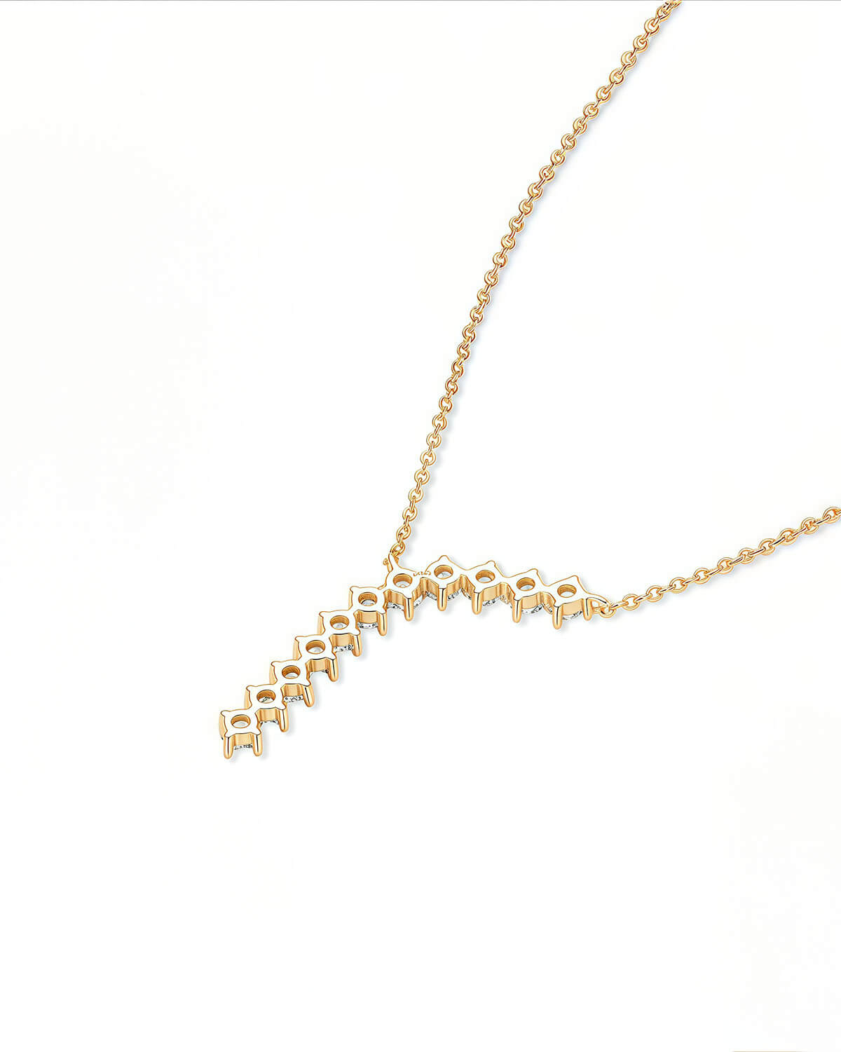Diamond Bezel Necklace with Moissanite Sparkle-Opreshyne