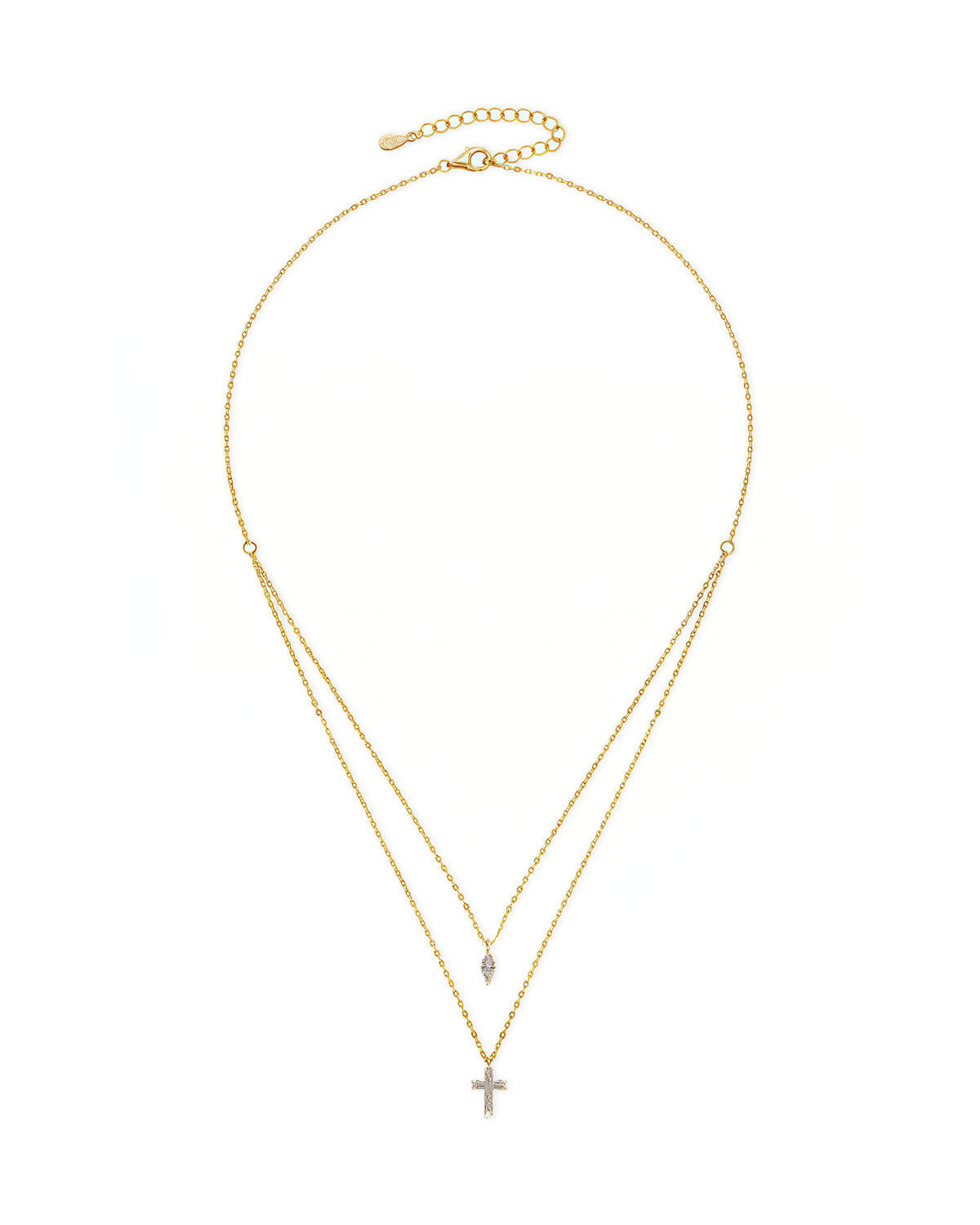 Elysian Cross - Marquise Diamond Necklace