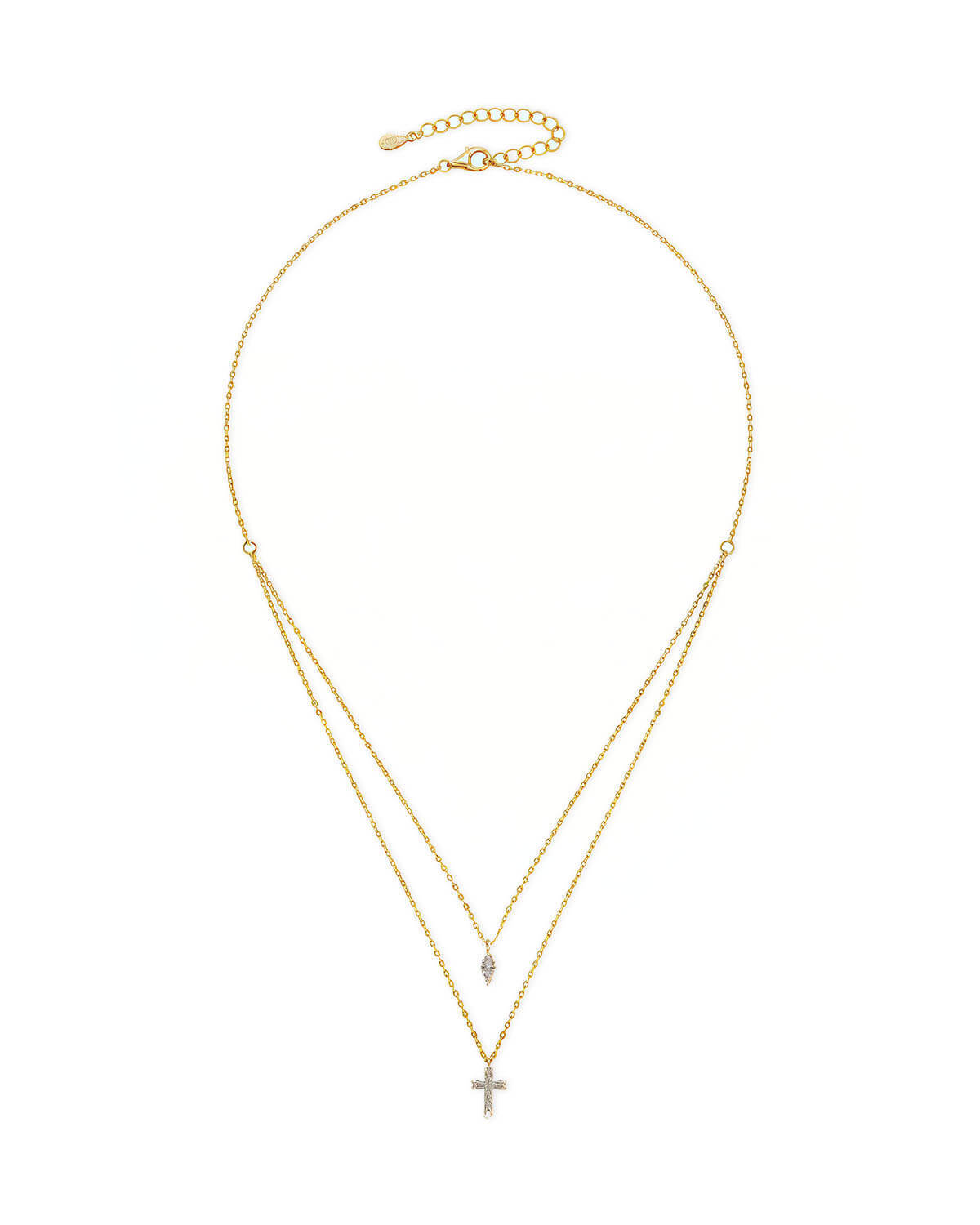 Elysian Cross - Marquise Diamond Necklace