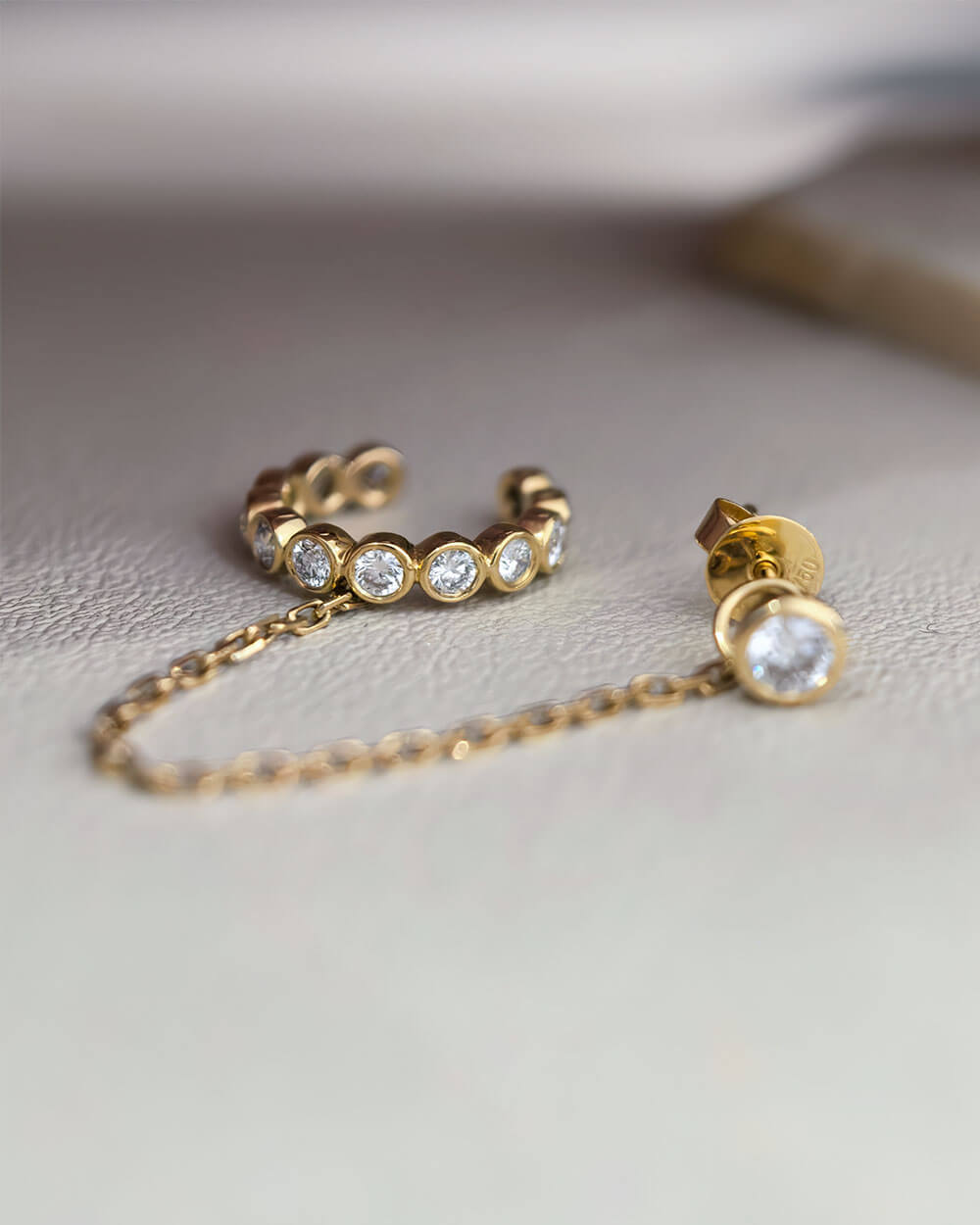 Aura Diamond Chain Cuff Earring