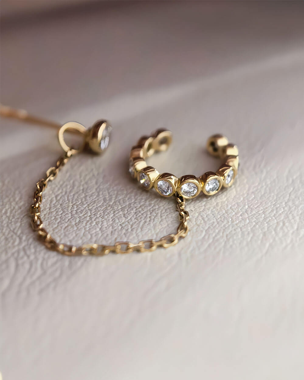 Aura Diamond Chain Cuff Earring