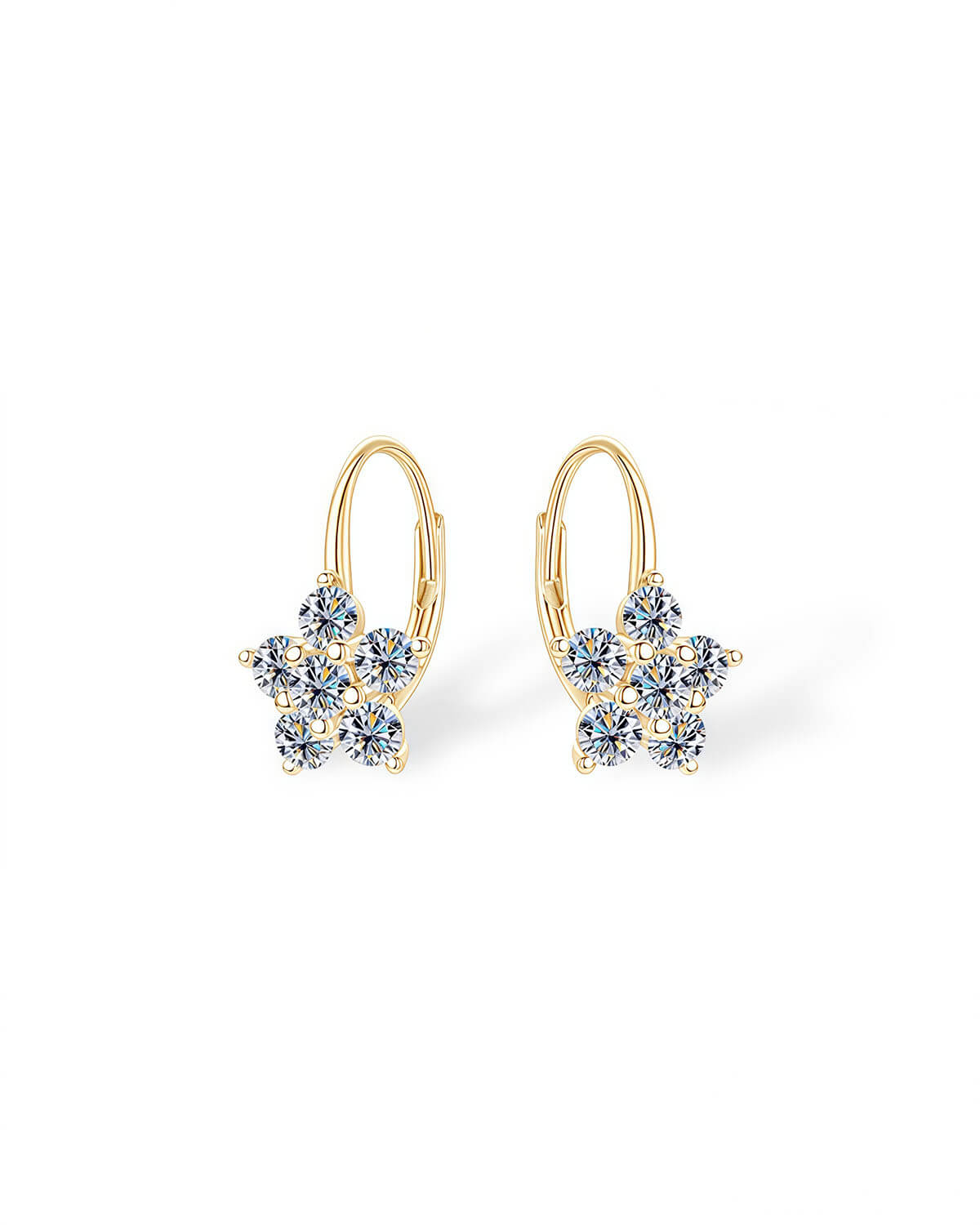 Diamond Flower Earrings – Delicate Floral Elegance-Opreshyne