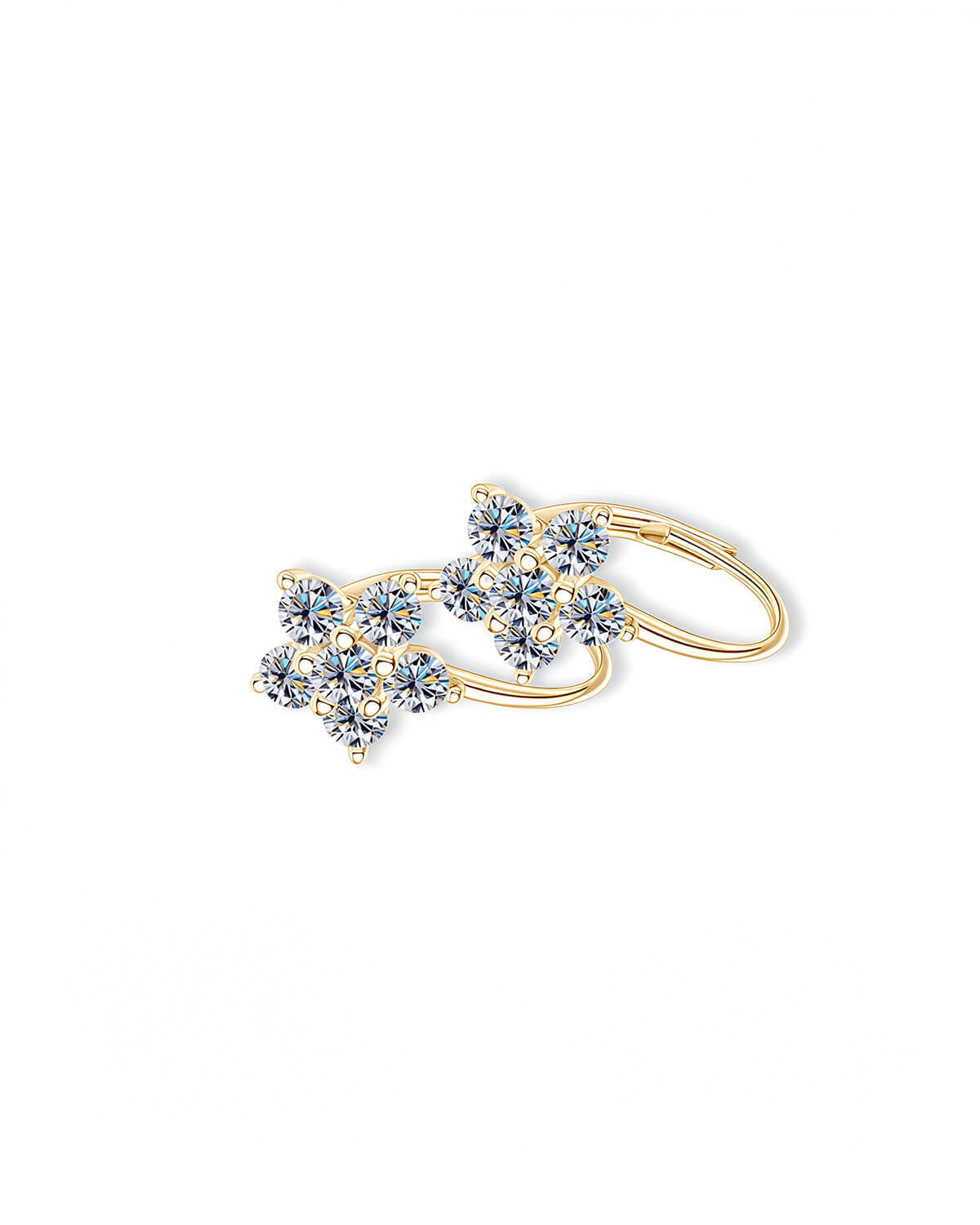 Diamond Flower Earrings – Delicate Floral Elegance-Opreshyne