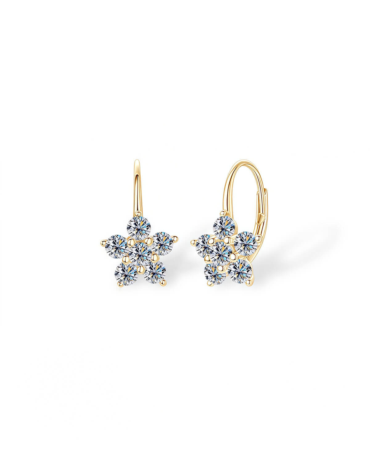 Diamond Flower Earrings – Delicate Floral Elegance-Opreshyne