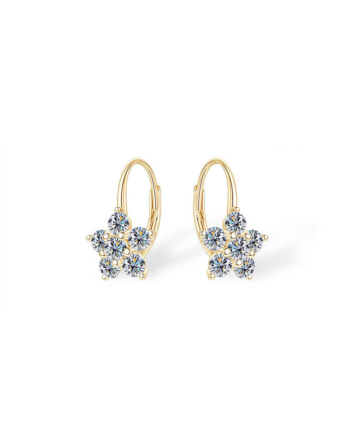 Diamond Flower Earrings – Delicate Floral Elegance-Opreshyne