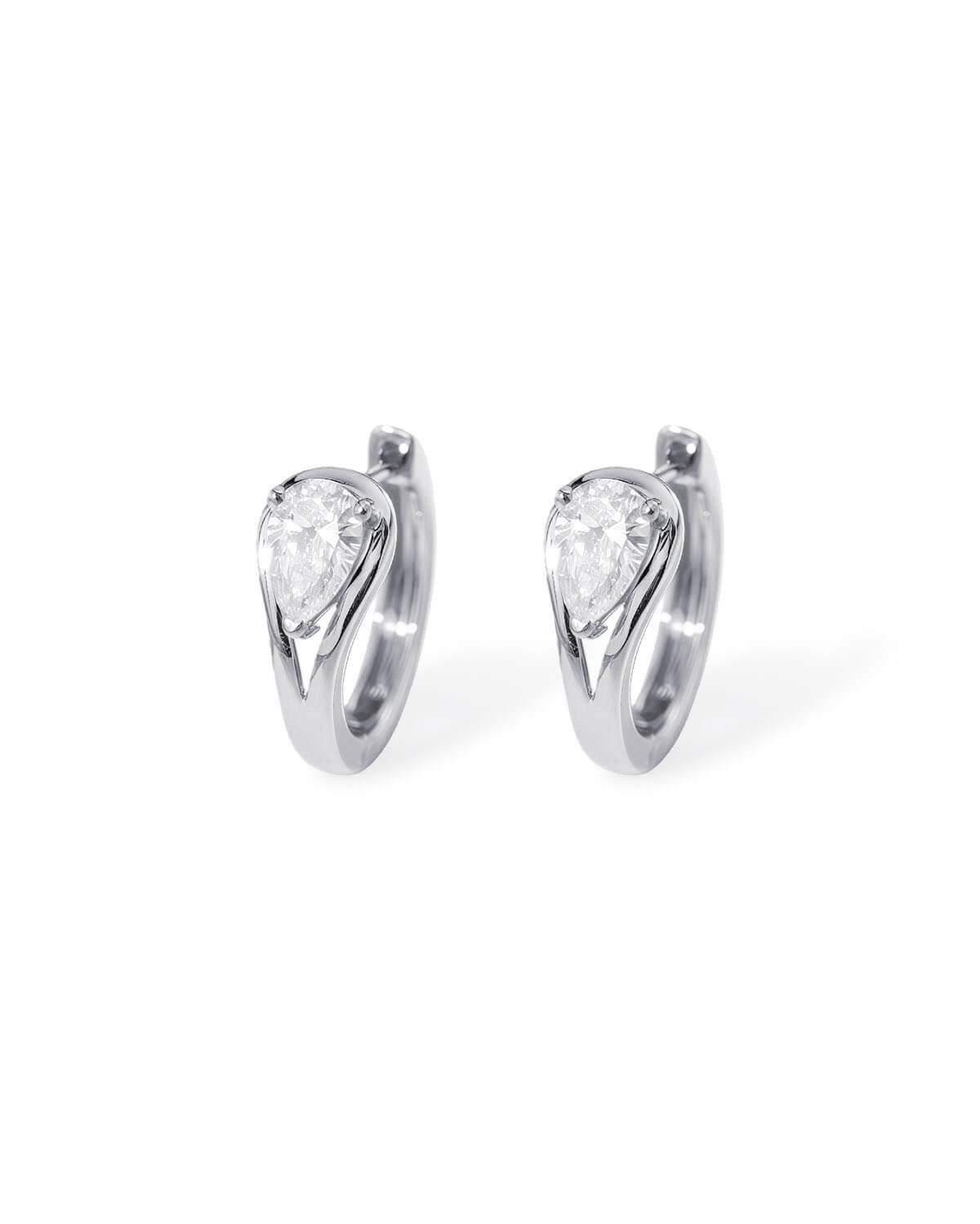 Vela Arc – Pear Diamond Hoop Earrings