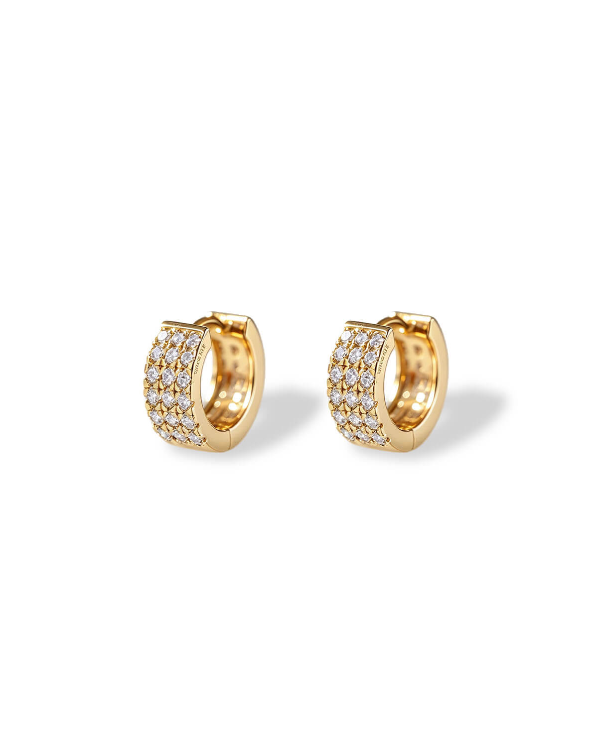 Nova Triple Row Diamond Hoop Earrings