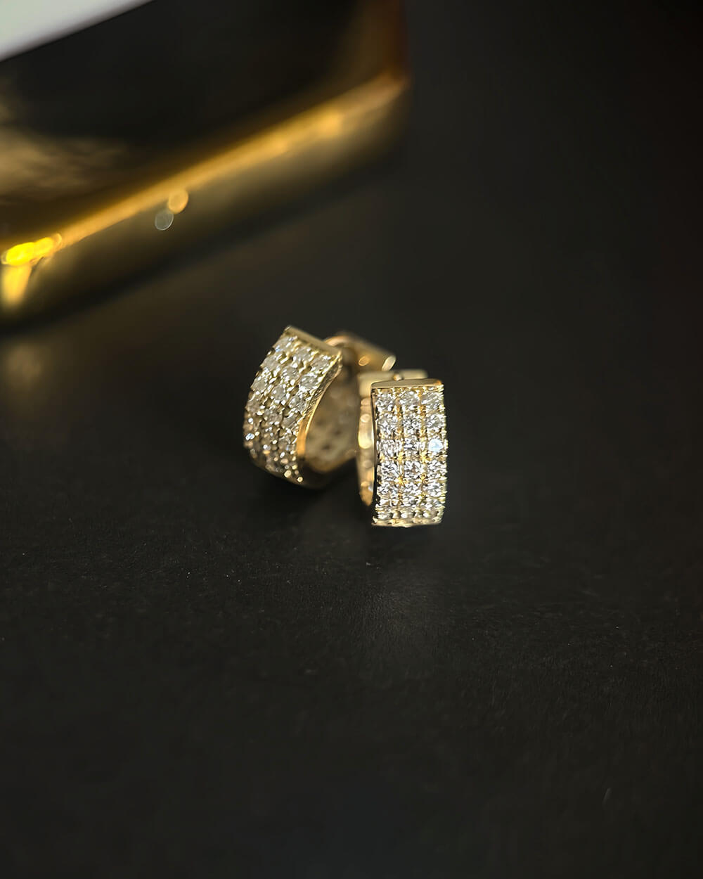 Nova Triple Row Diamond Hoop Earrings