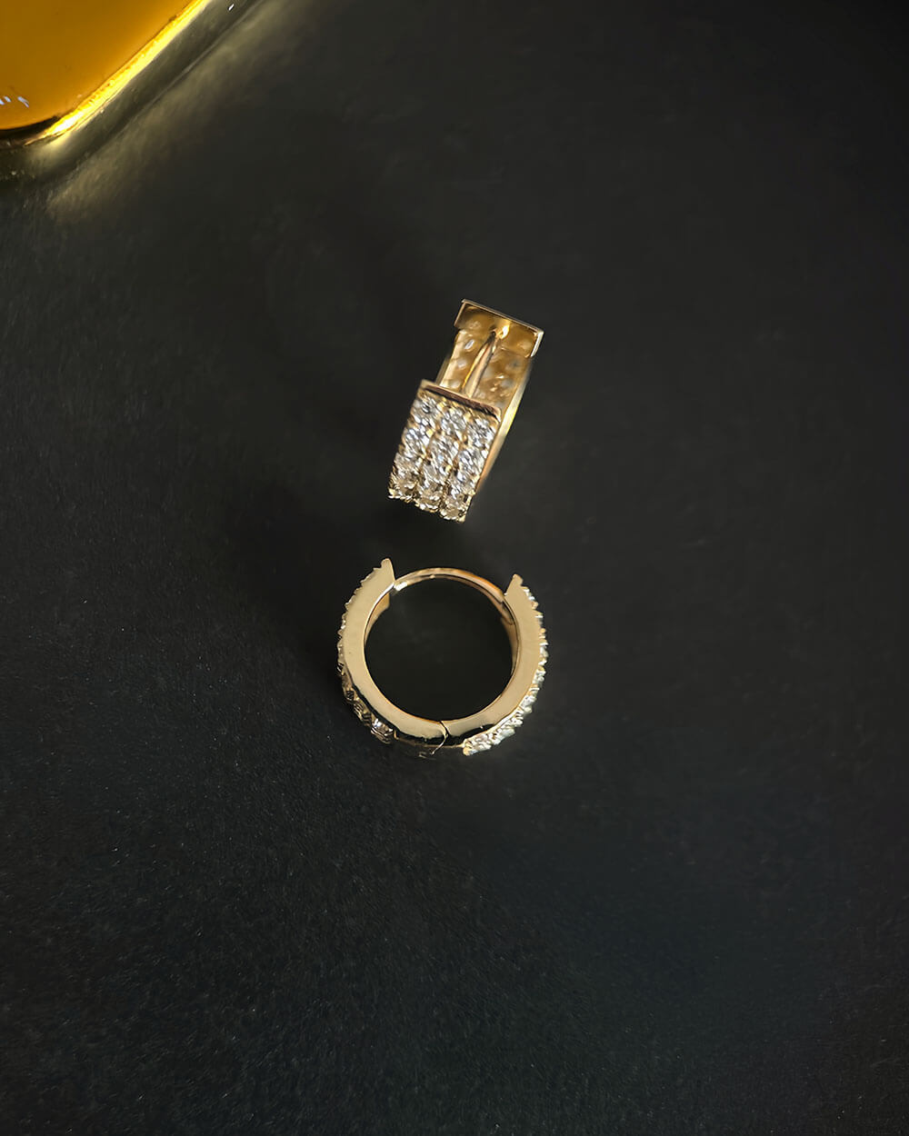Nova Triple Row Diamond Hoop Earrings