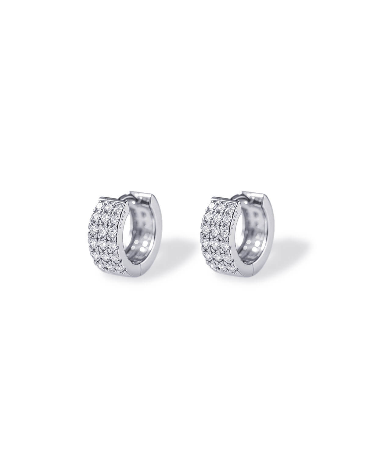 Nova Triple Row Diamond Hoop Earrings