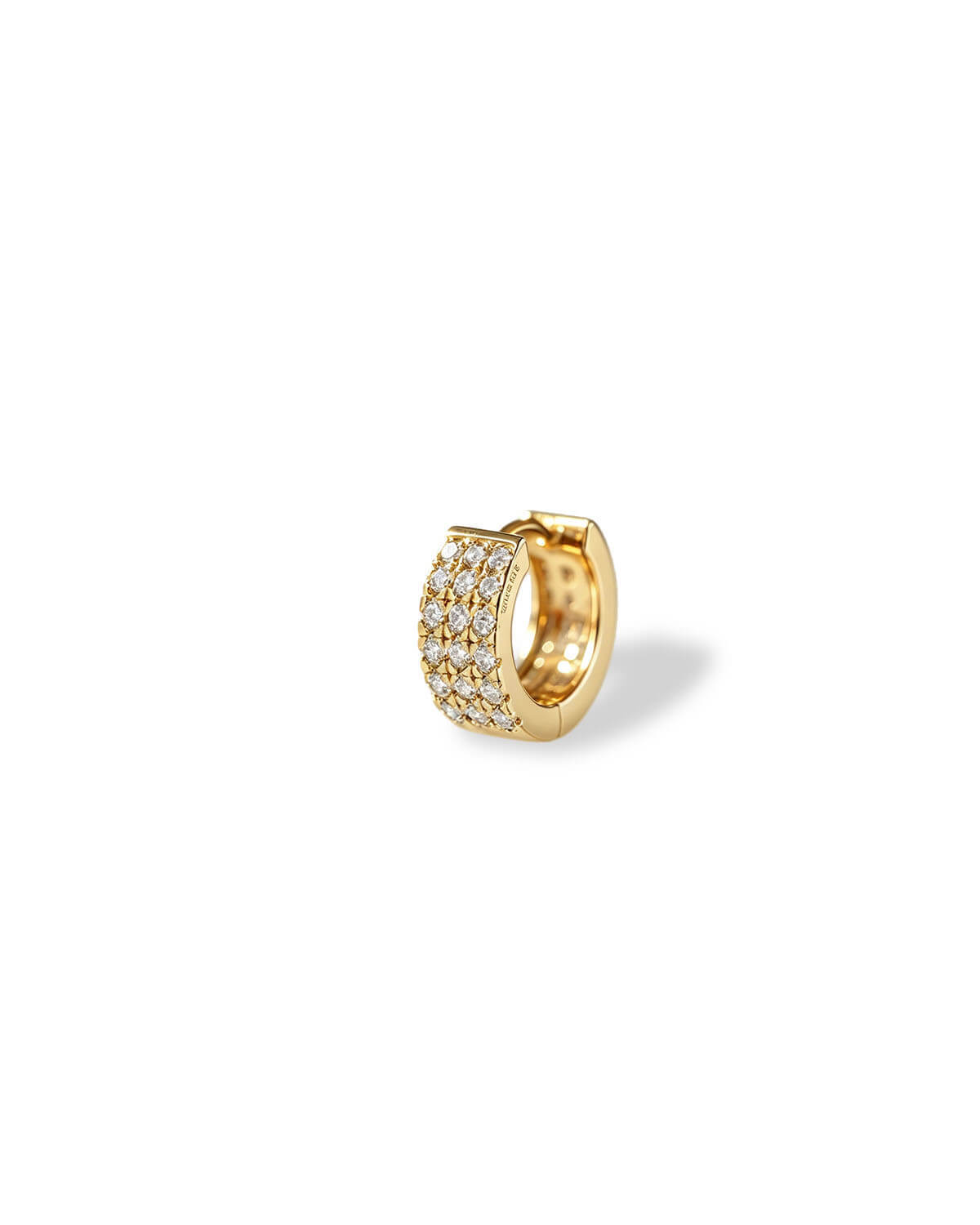 Diamond Hoop Earrings | Triple Row Lab-Grown Diamond Huggie Hoops | Opreshyne