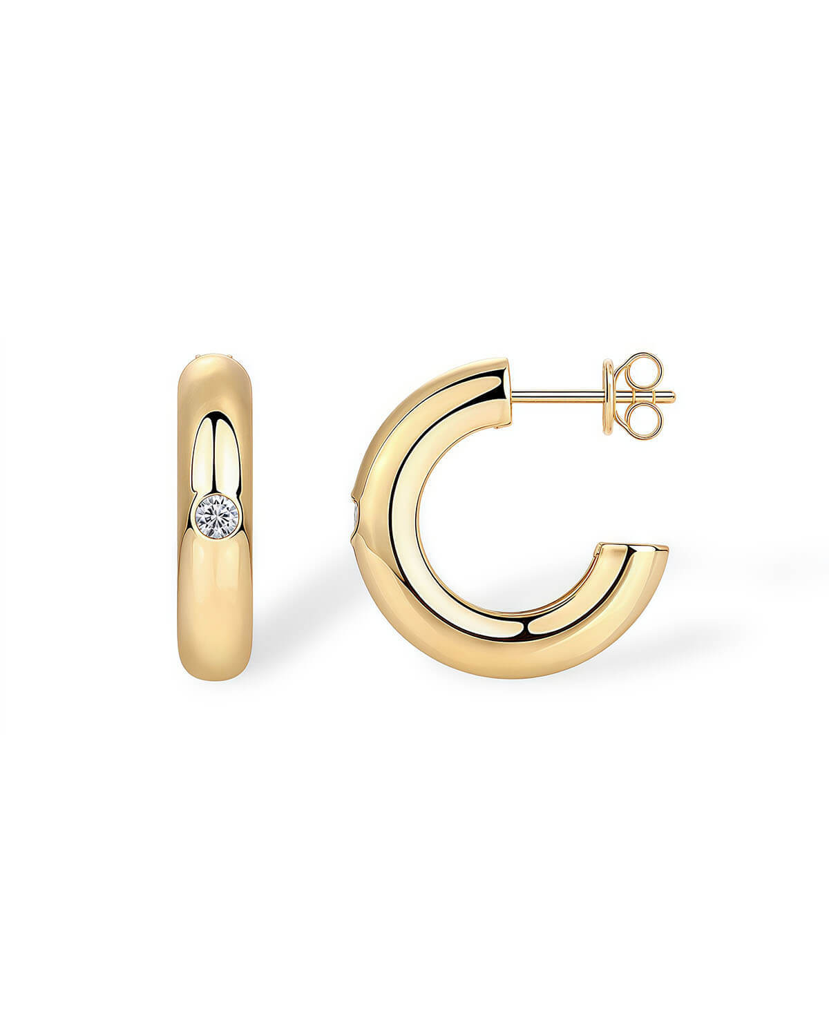 Diamond Huggie Earrings – Timeless Sparkle-Opreshyne