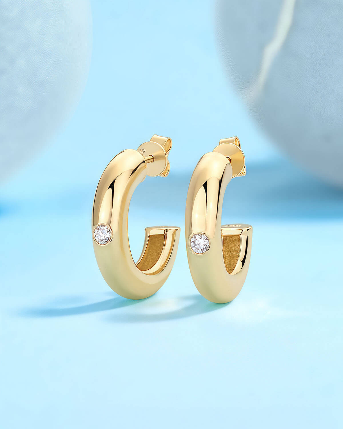 Diamond Huggie Earrings – Timeless Sparkle-Opreshyne