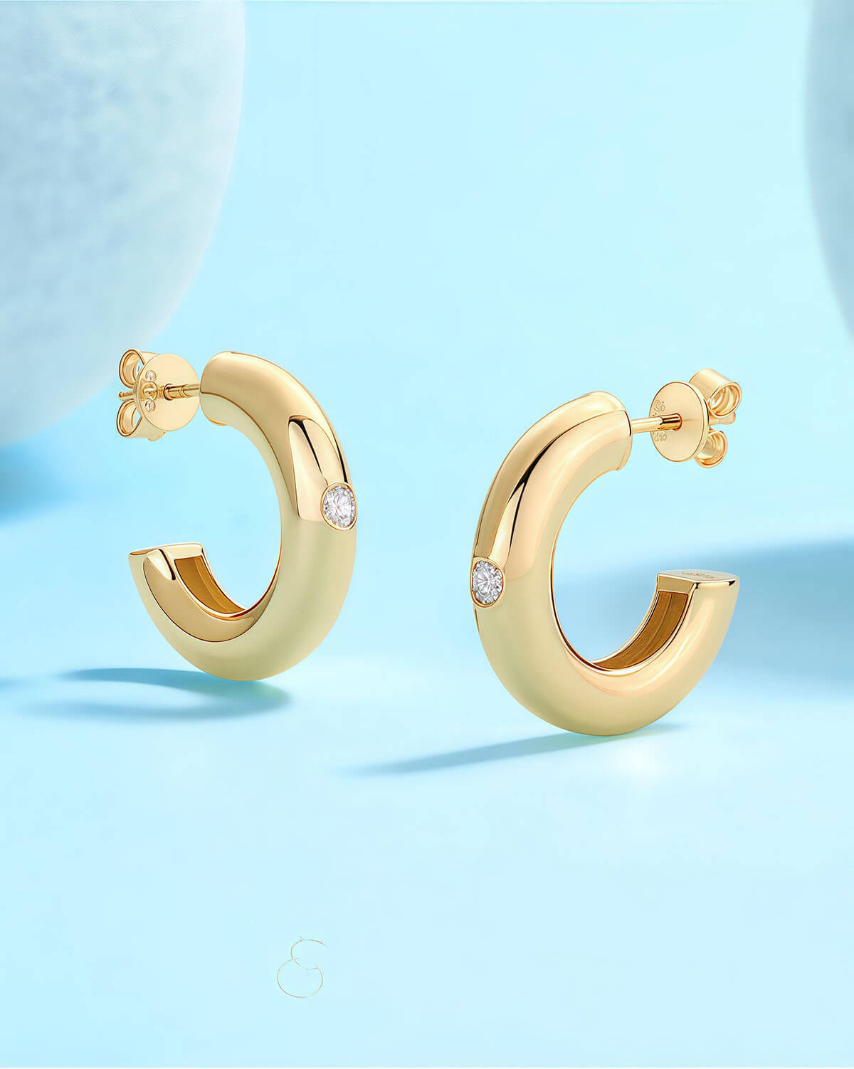 Diamond Huggie Earrings – Timeless Sparkle-Opreshyne