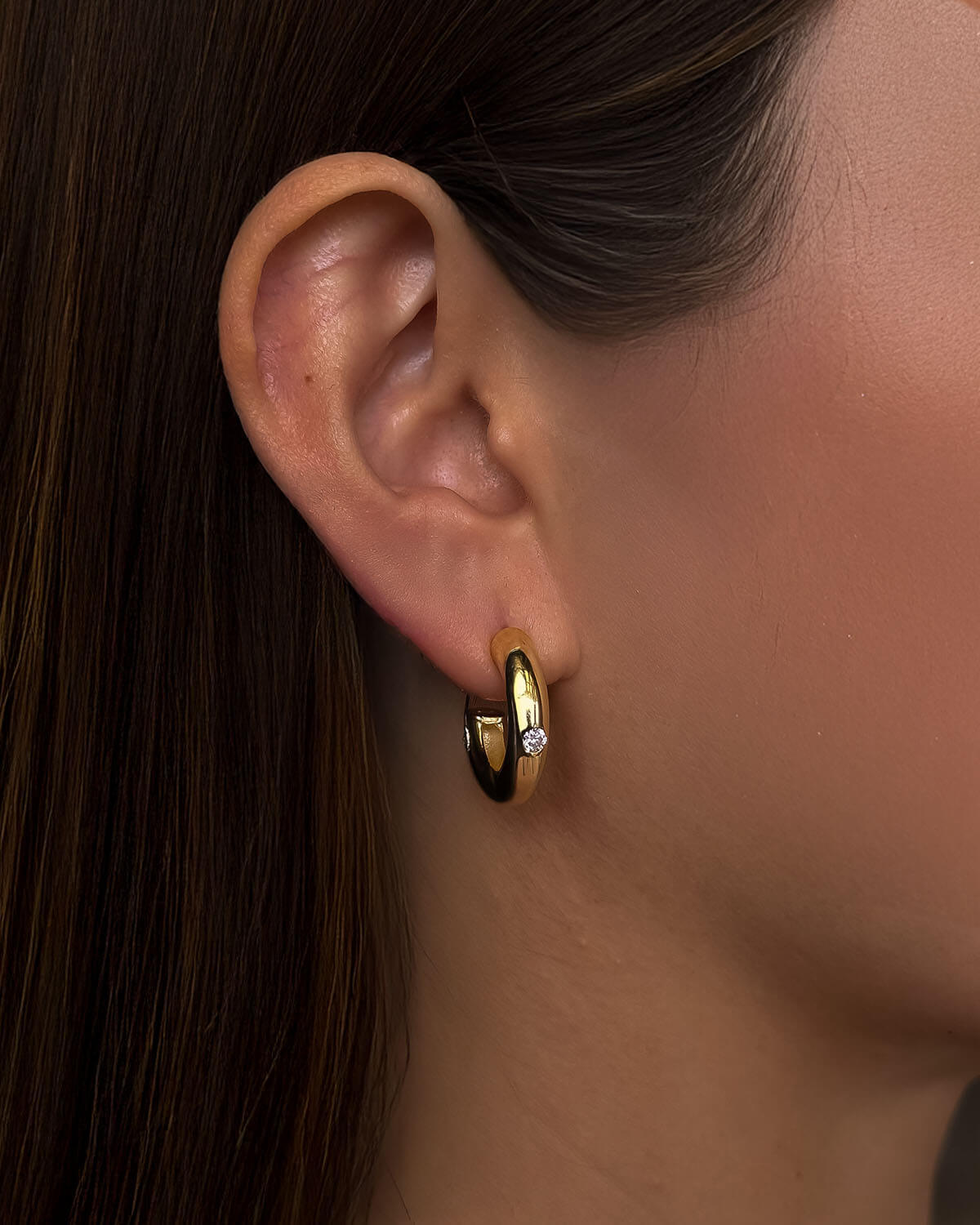 Diamond Huggie Earrings – Timeless Sparkle-Opreshyne