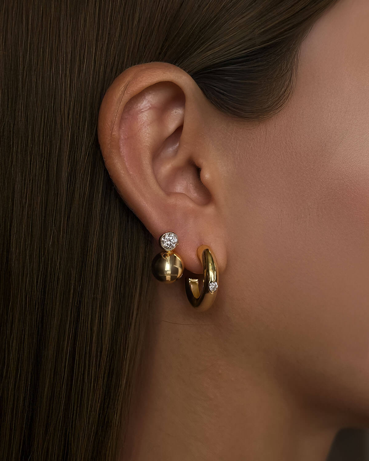 Diamond Huggie Earrings – Timeless Sparkle-Opreshyne