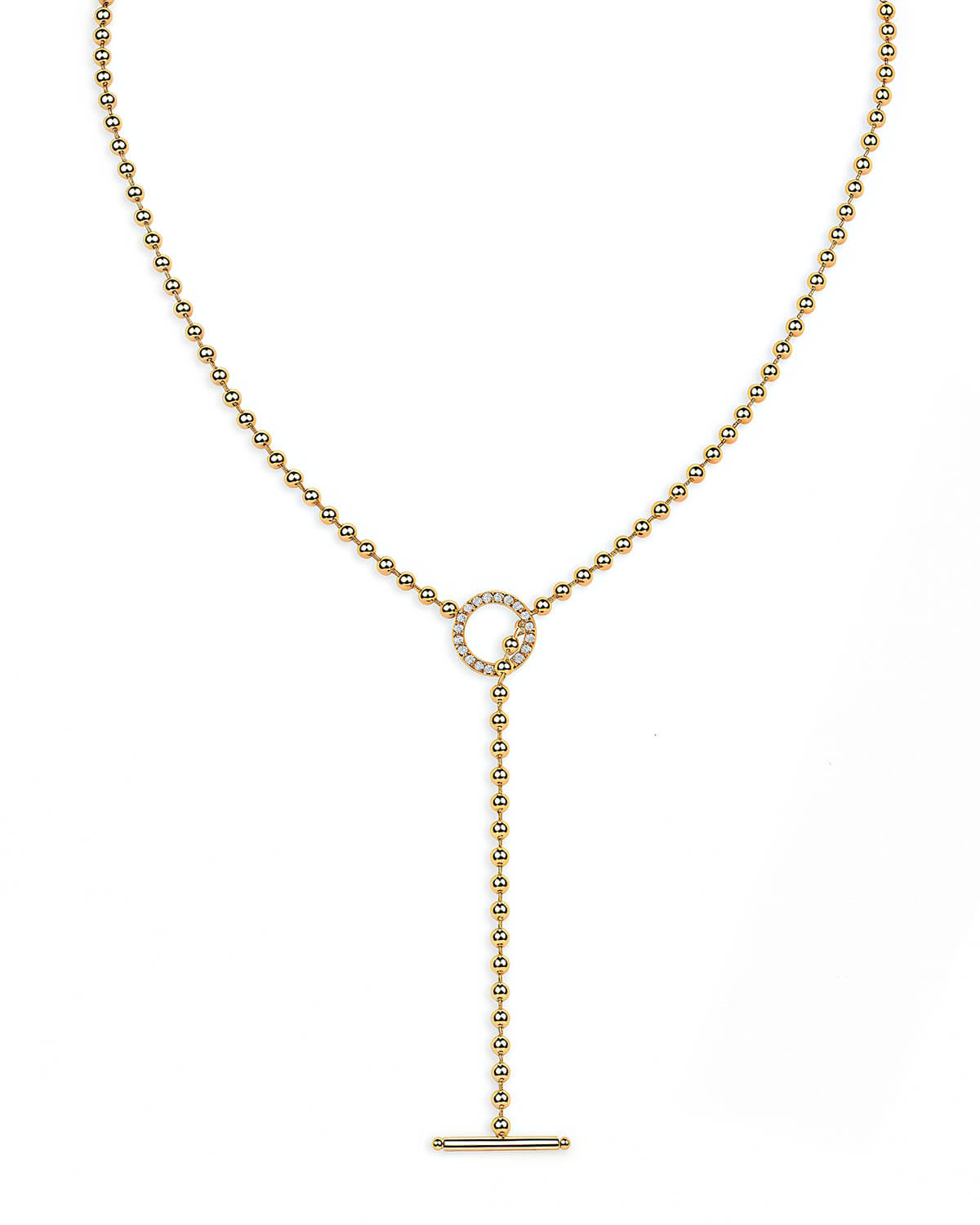 Diamond Necklace Gold with Toggle Clasp Design-Opreshyne