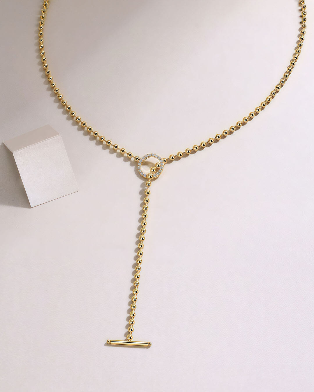 Diamond Necklace Gold with Toggle Clasp Design-Opreshyne